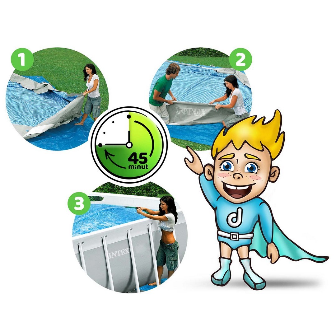Raamiga aiabassein 400 x 200 x 100 cm 17-in-1 INTEX 26788 + mullimasin TASUTA - Image 4