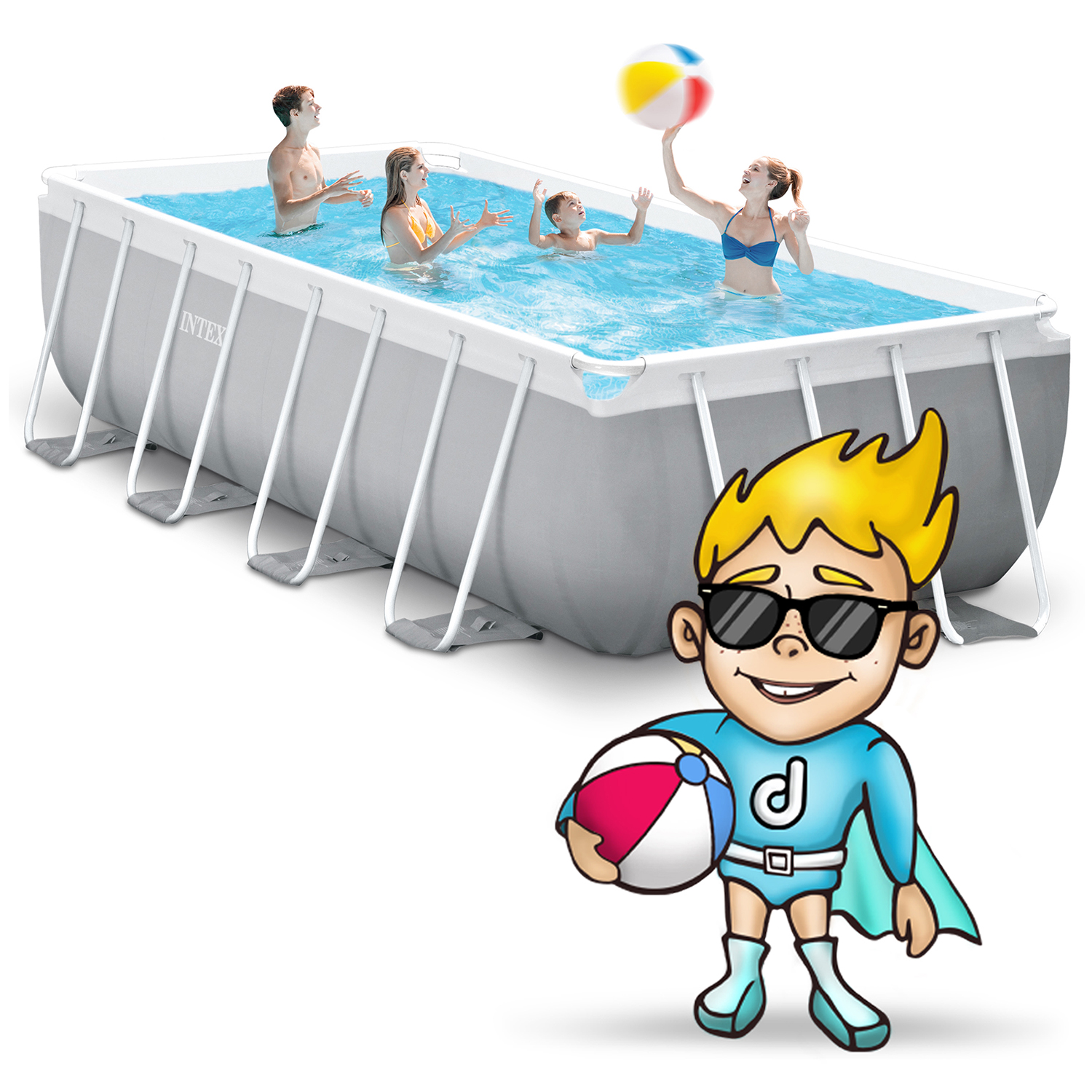 Prismaraamiga aiabassein 488 x 244 x 107 cm 6-ühes INTEX 26792 - Image 2