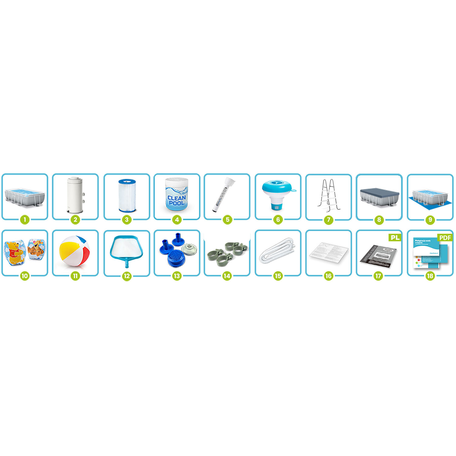 Prismaraamiga aiabassein 300 x 175 x 80 cm 18-in-1 INTEX 26784 - Image 9