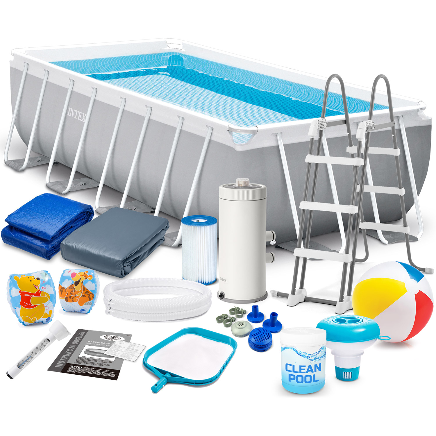 Prisma raamiga aiabassein 488 x 244 x 107 cm 18 in 1 INTEX 26792