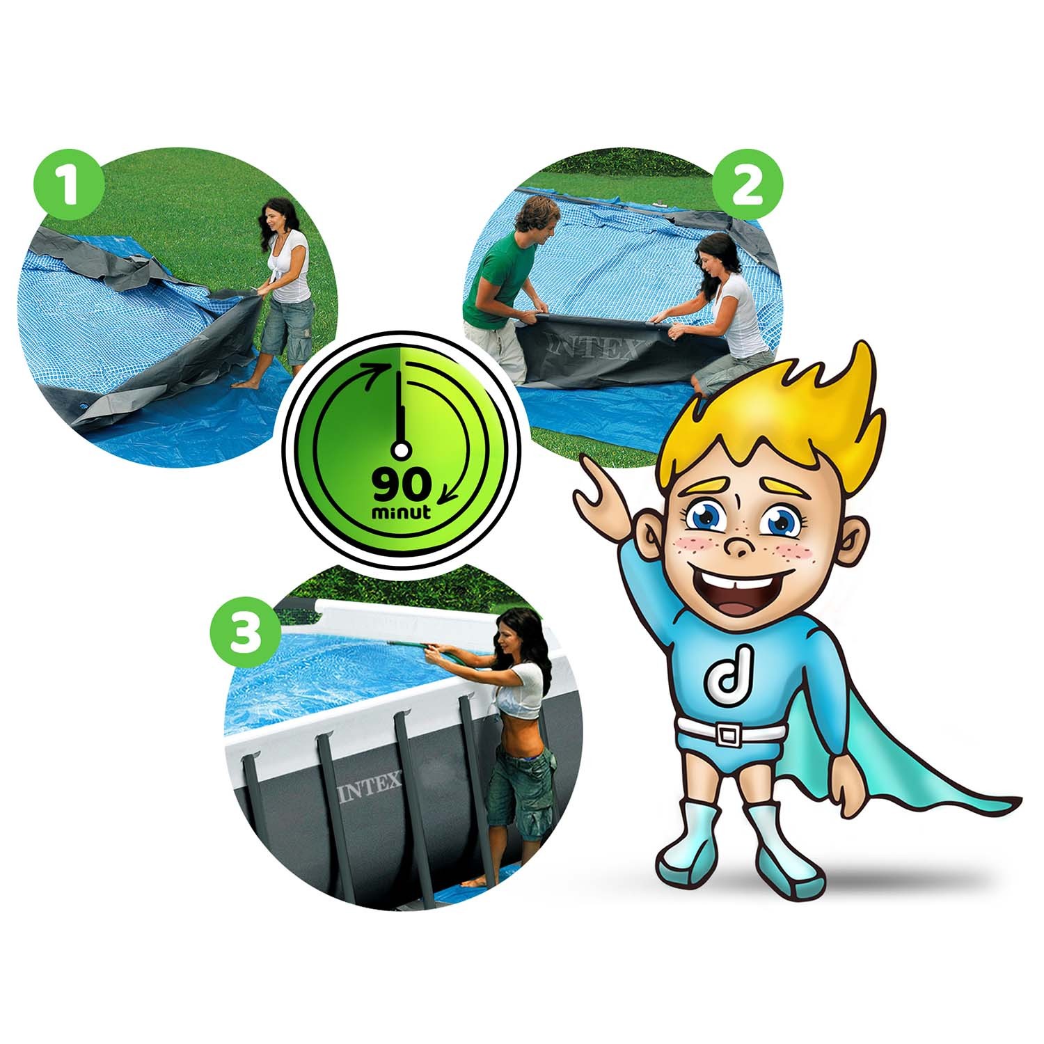 Raamiga aiabassein 975 x 488 x 132 cm 9-ühes INTEX 26374 - Image 6