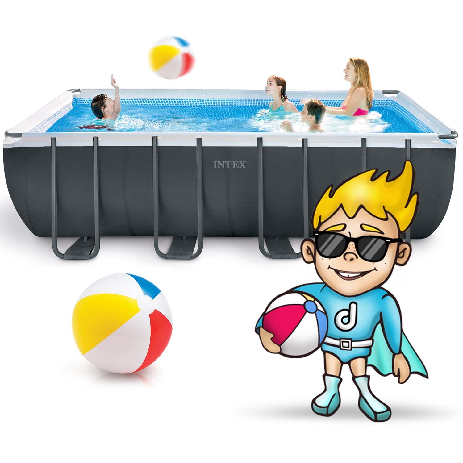 Raamiga aiabassein 549 x 274 x 132 cm 11 ühes INTEX 26356GN - Image 2