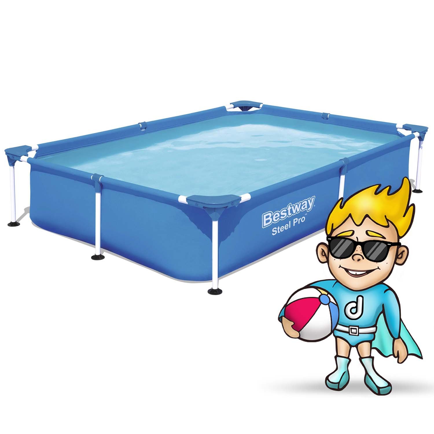 Ristkülikukujuline raambassein 221x150x43 cm Bestway 56401 - Image 2