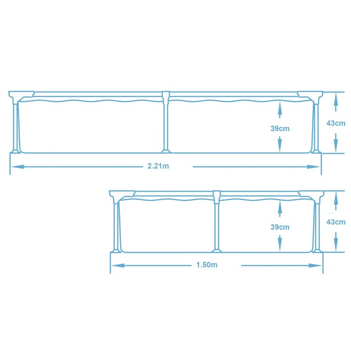 Ristkülikukujuline raambassein 221x150x43 cm 16-ühes Bestway 56401 - Image 3