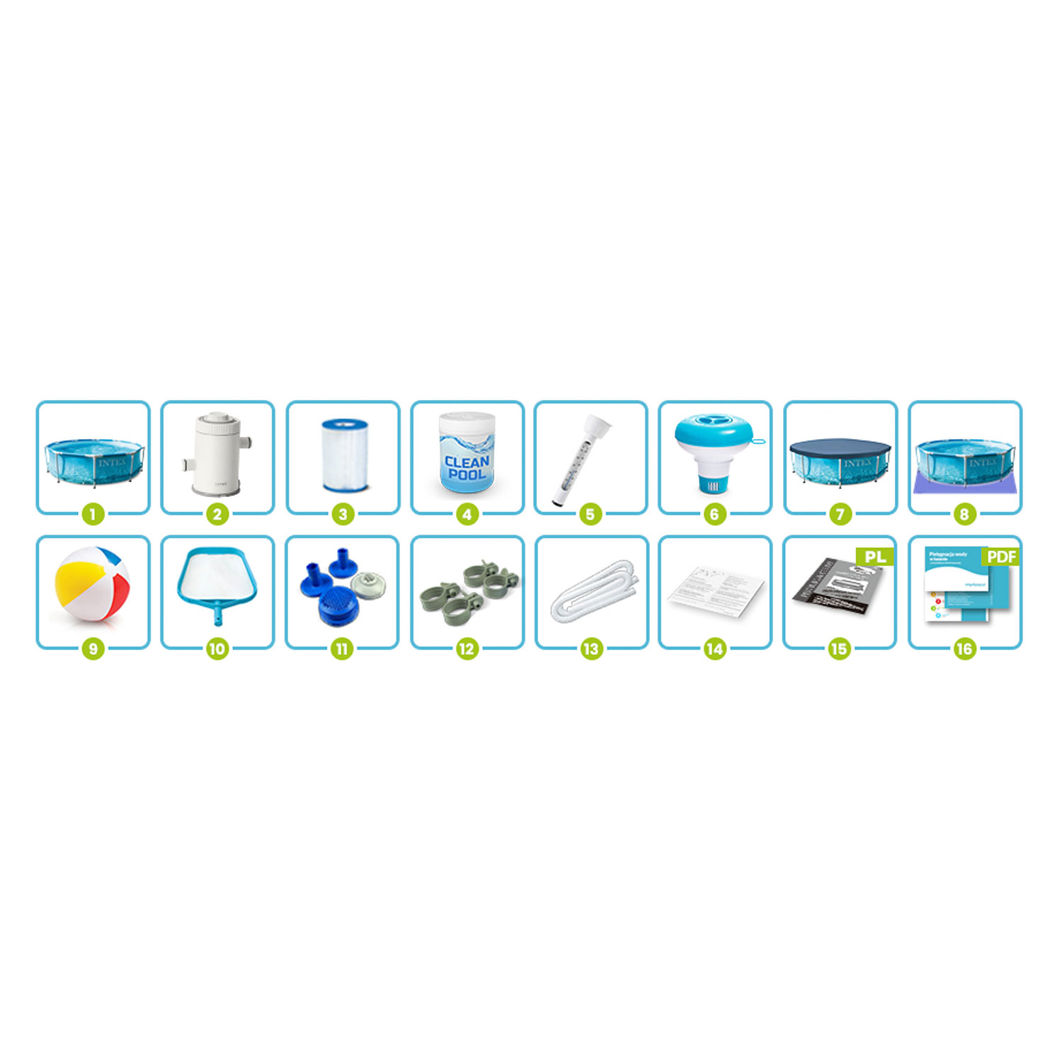 Raambassein 305x76 cm 16-ühes INTEX 28208 - Image 8