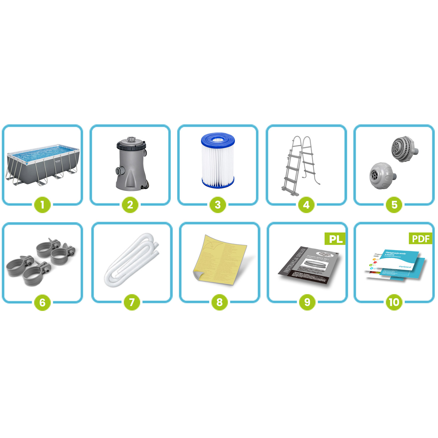 Raamiga aiabassein 412 x 201 x 122 cm 11 ühes Bestway 56456N - Image 9