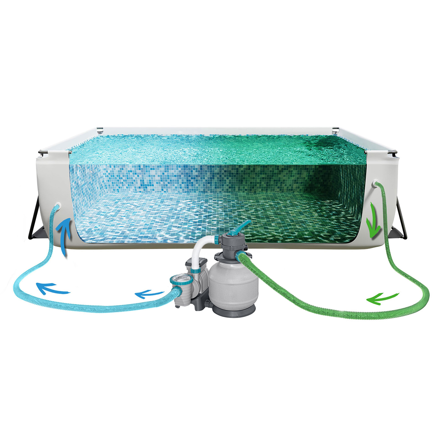 Raamiga aiabassein 549 x 274 x 122 cm 12 ühes Bestway 56466N - Image 11