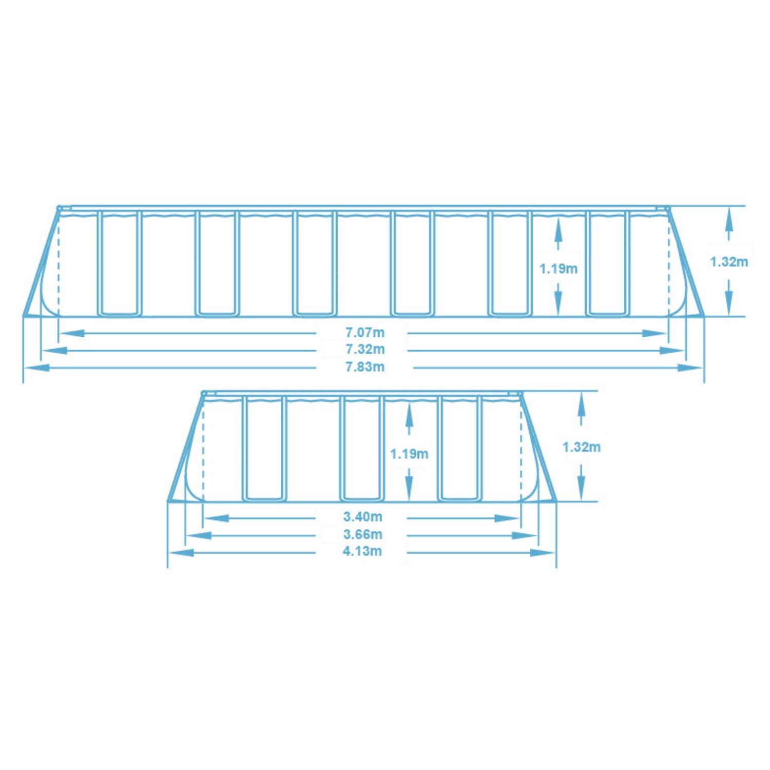 Raamiga aiabassein 732 x 366 x 132 cm 12-ühes Bestway 56474 - Image 6