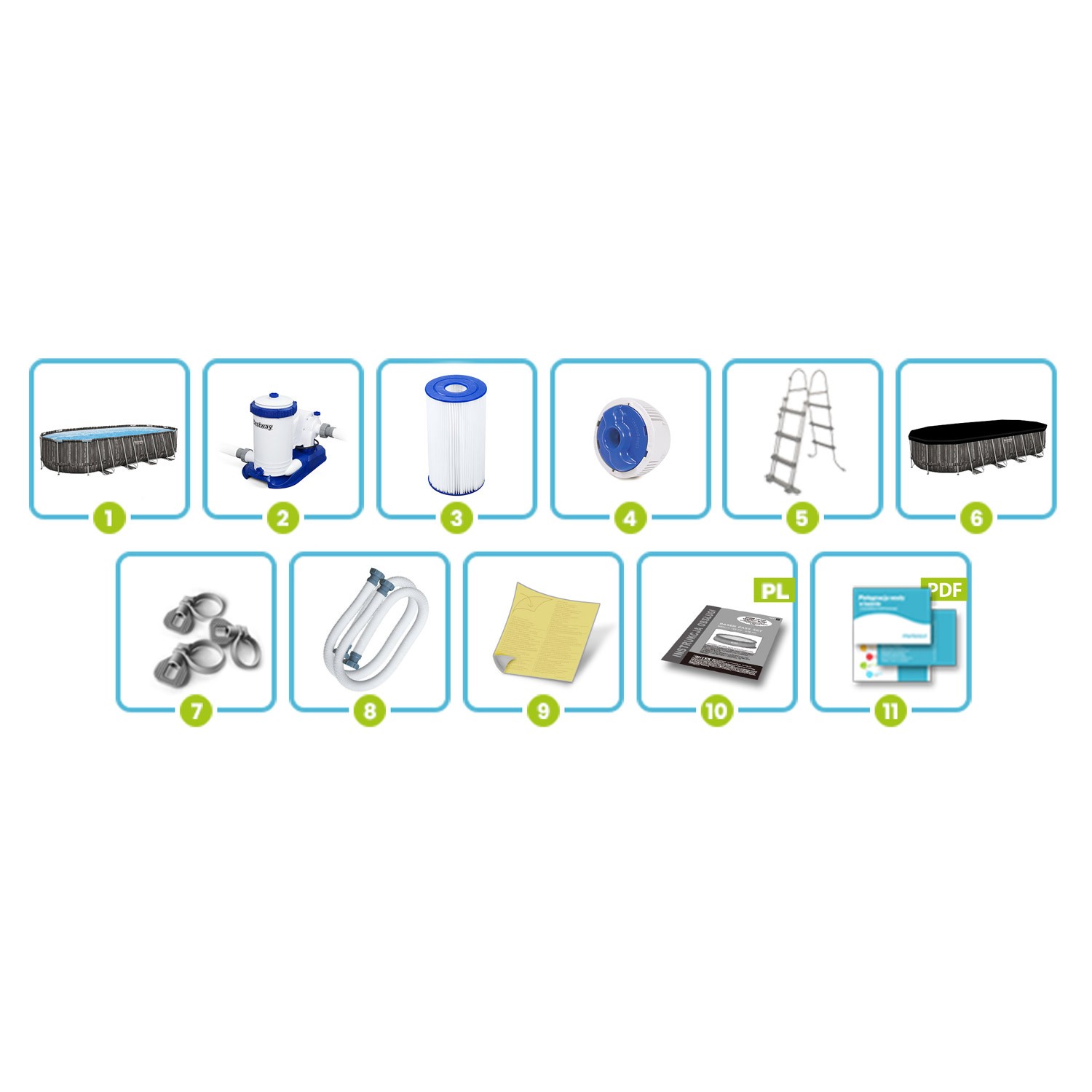 Raamiga aiabassein 732 x 366 x 132 cm 10-ühes Bestway 561ES - Image 14