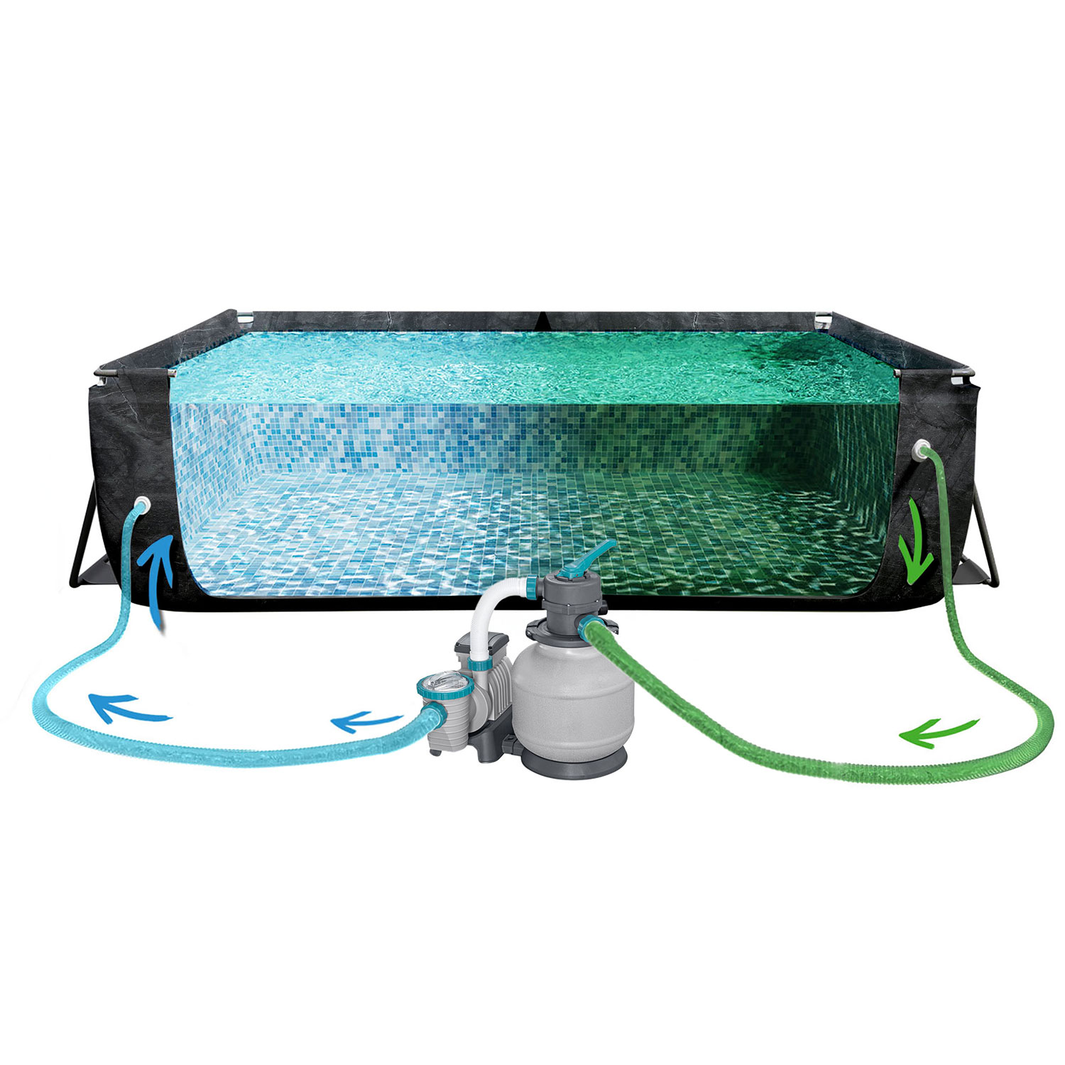 Raamiga aiabassein 732 x 366 x 132 cm 11 ühes Bestway 561KG - Image 12