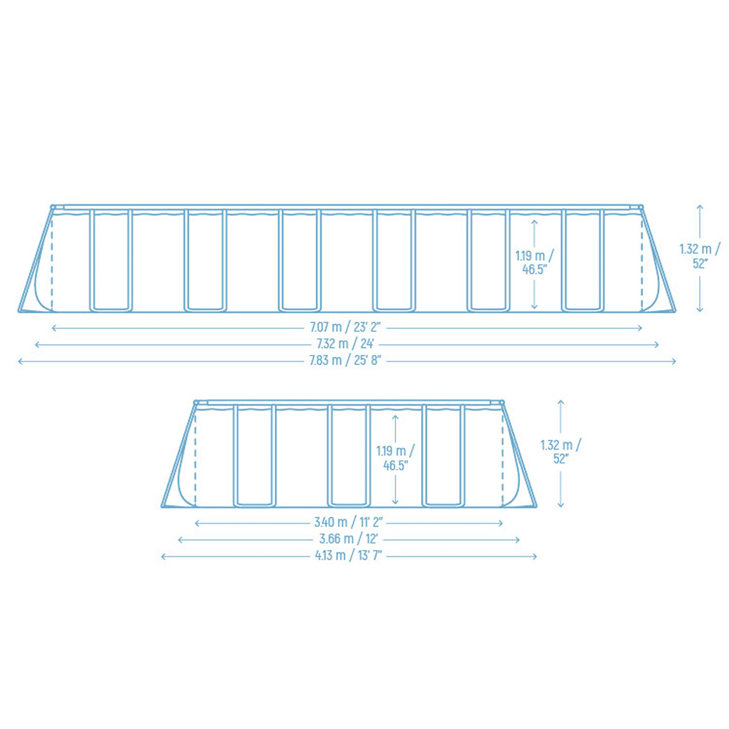 Raamiga aiabassein 732 x 366 x 132 cm 11 ühes Bestway 561KG - Image 7
