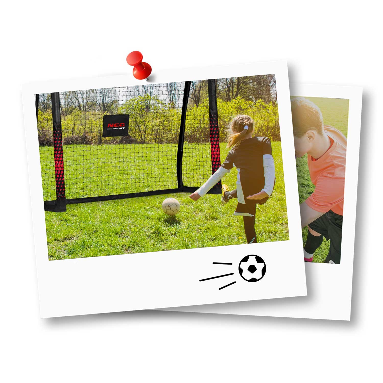 Jalgpallivärav 180 x 120 x 60 cm NS-463 must ja punane - Image 10