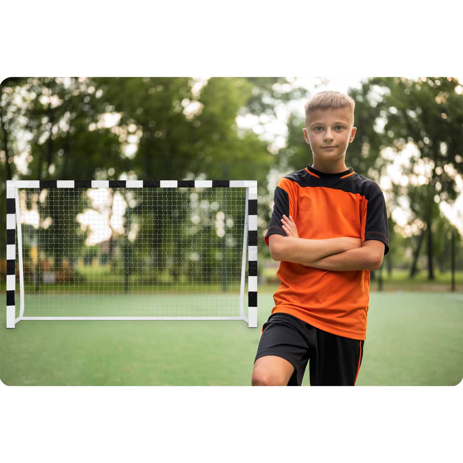Jalgpallivärav 300 x 160 x 90 cm NS-460 mustvalge - Image 12