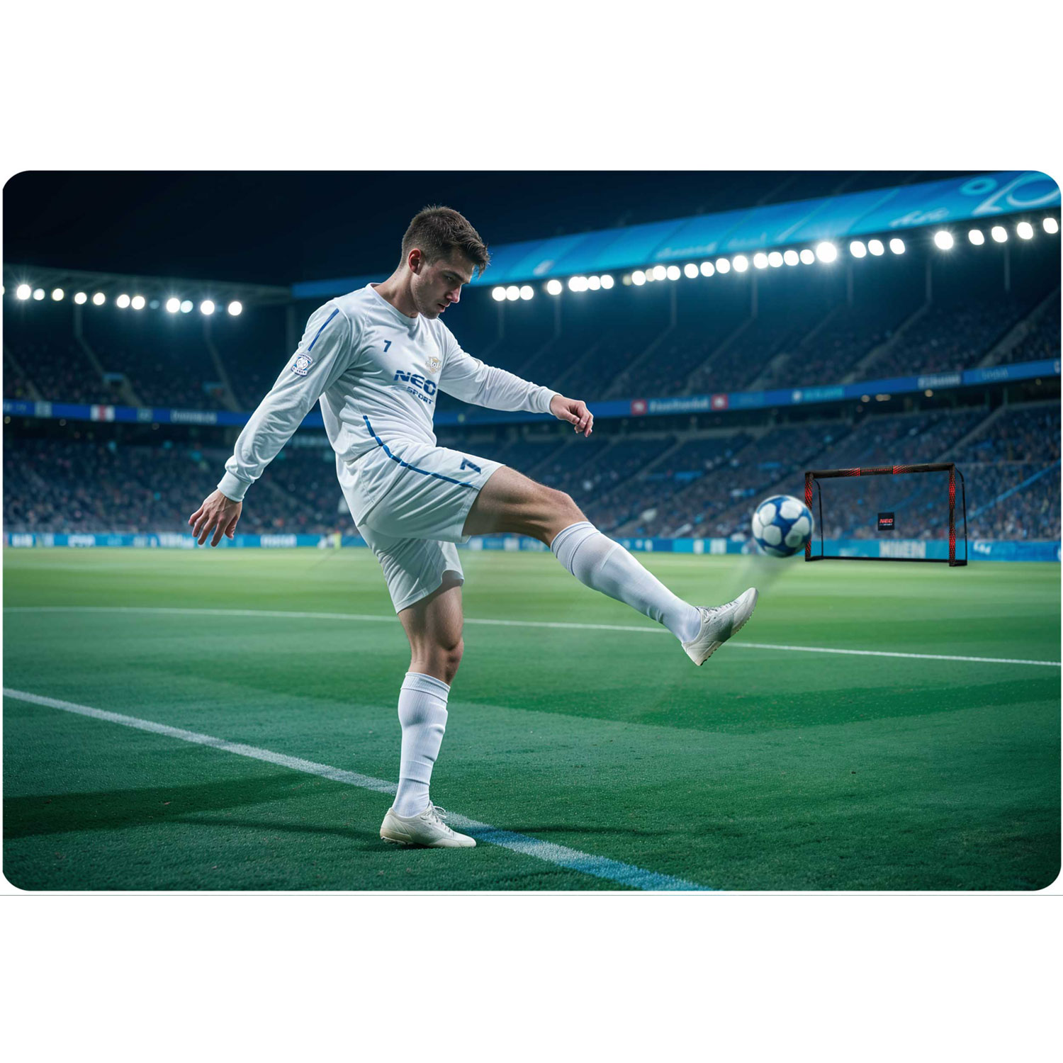 Jalgpallivärav 300 x 200 x 120 cm NS-473 must ja punane - Image 6