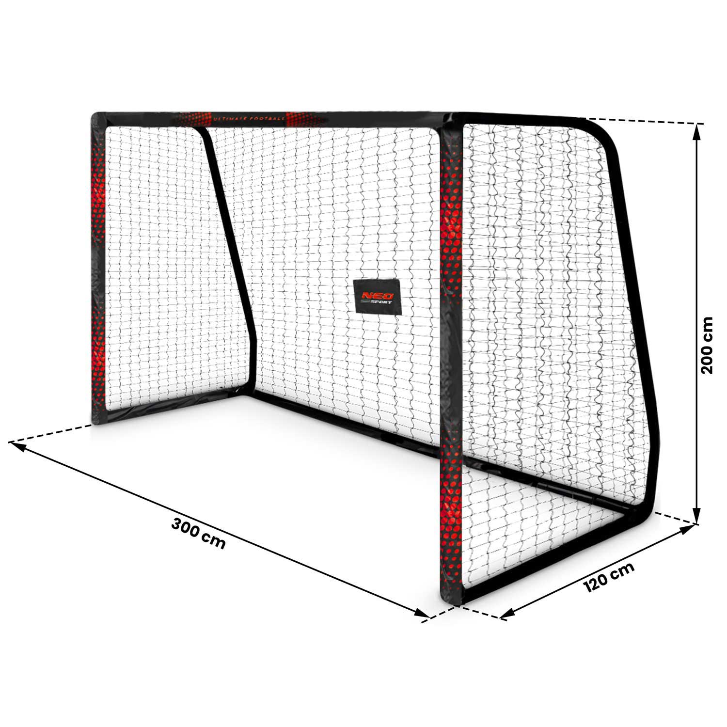 Jalgpallivärav 300 x 200 x 120 cm NS-473 must ja punane - Image 5