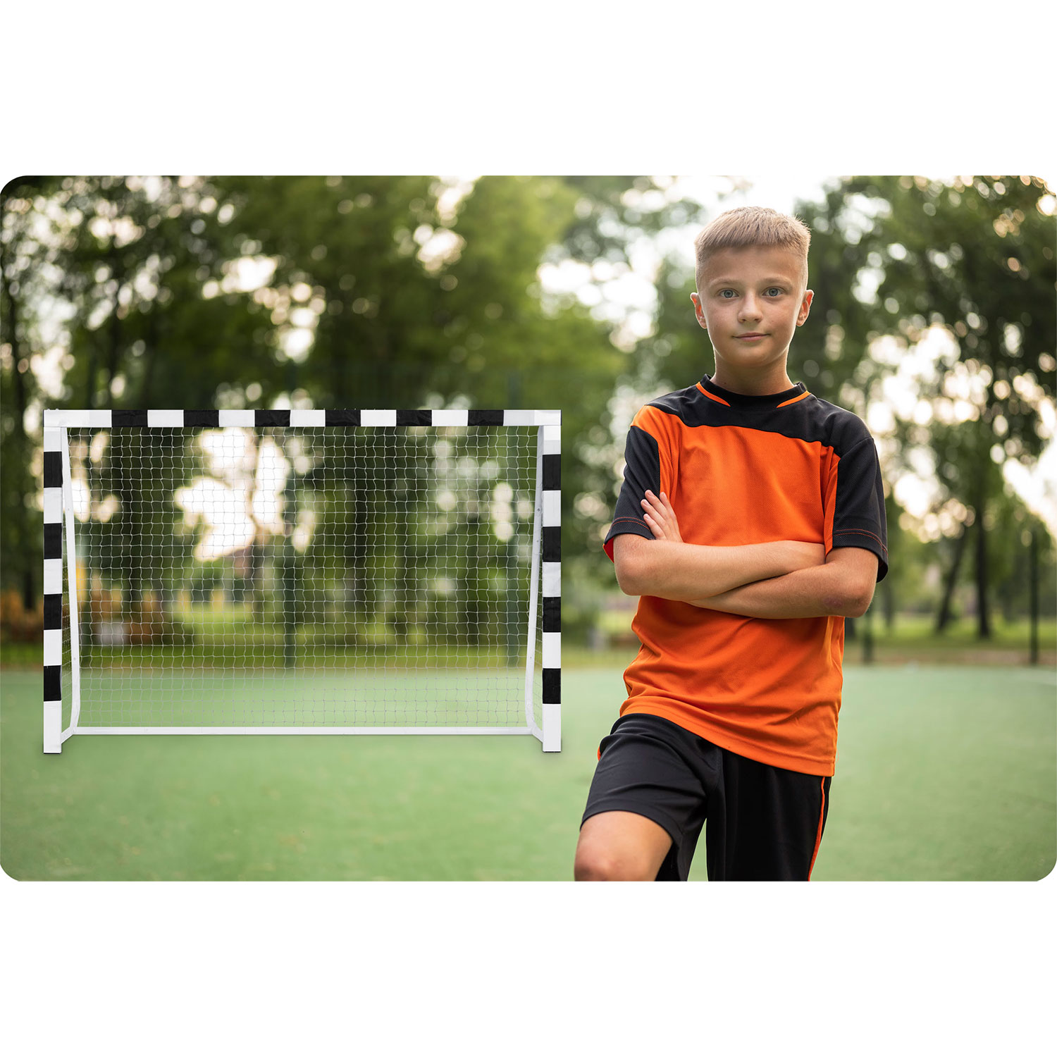 Jalgpallivärav 300 x 200 x 90 cm NS-465 mustvalge - Image 5