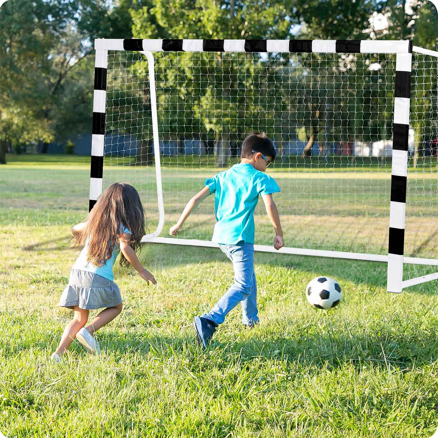 Jalgpallivärav 300 x 200 x 90 cm NS-465 mustvalge - Image 8