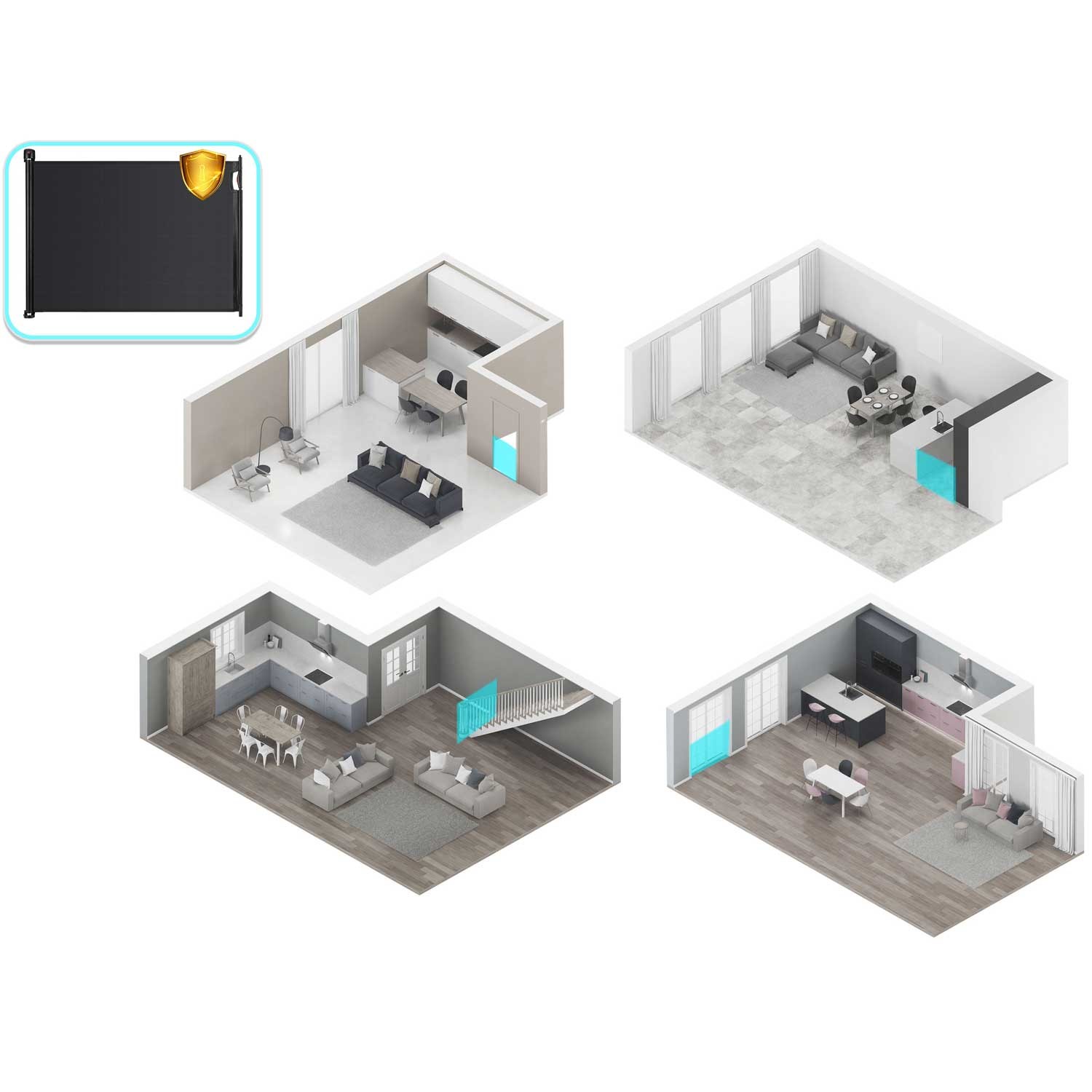 Nukido rullvärav, must - Image 11