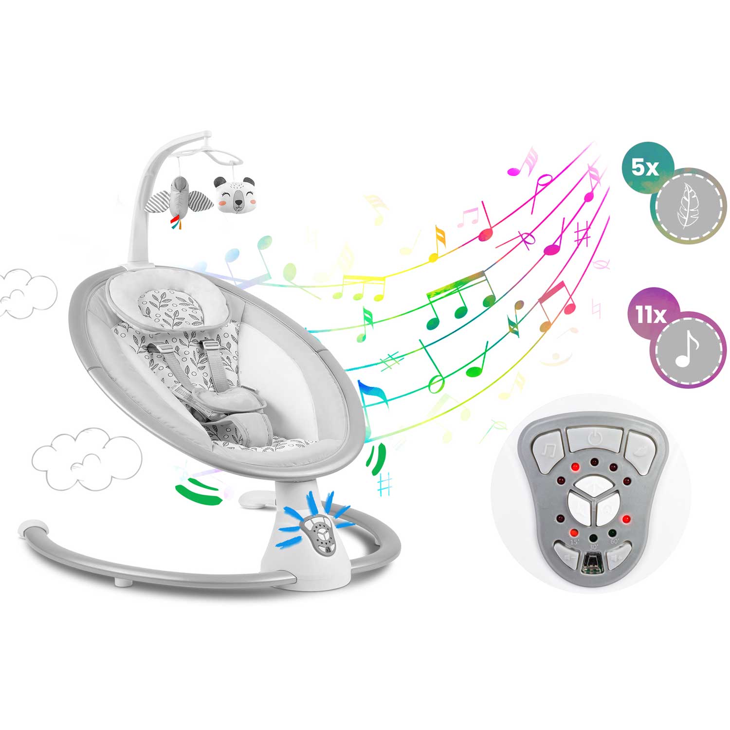 Multifunktsionaalne kiiktool automaatse kiiguga, valge ja hall Ricokids 705000 - Image 15