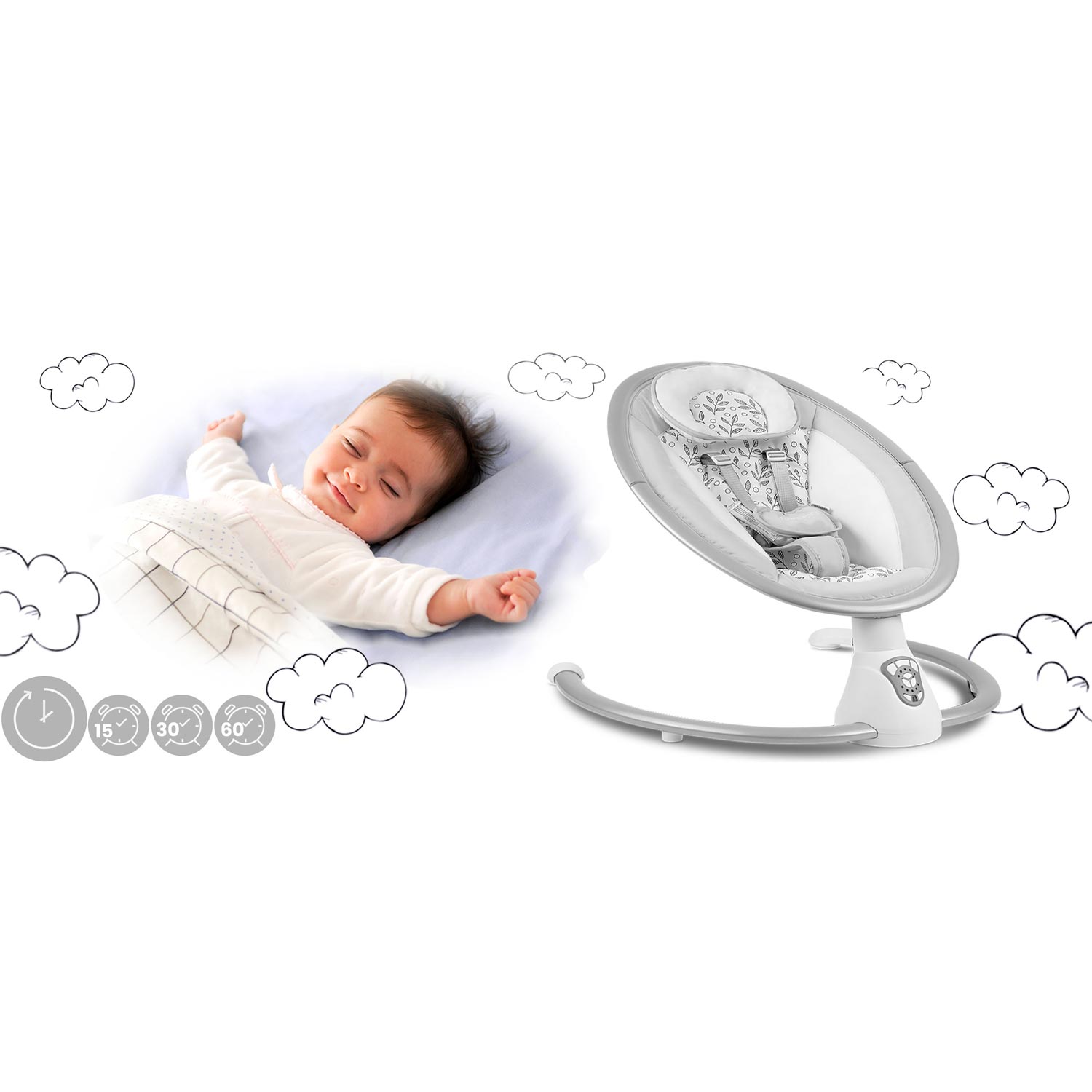 Multifunktsionaalne kiiktool automaatse kiiguga, valge ja hall Ricokids 705000 - Image 16