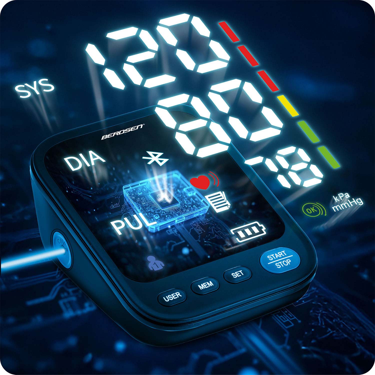 Berdsen BD-123 õlavarre vererõhuaparaat Poola tekstide ja Bluetoothiga - Image 7