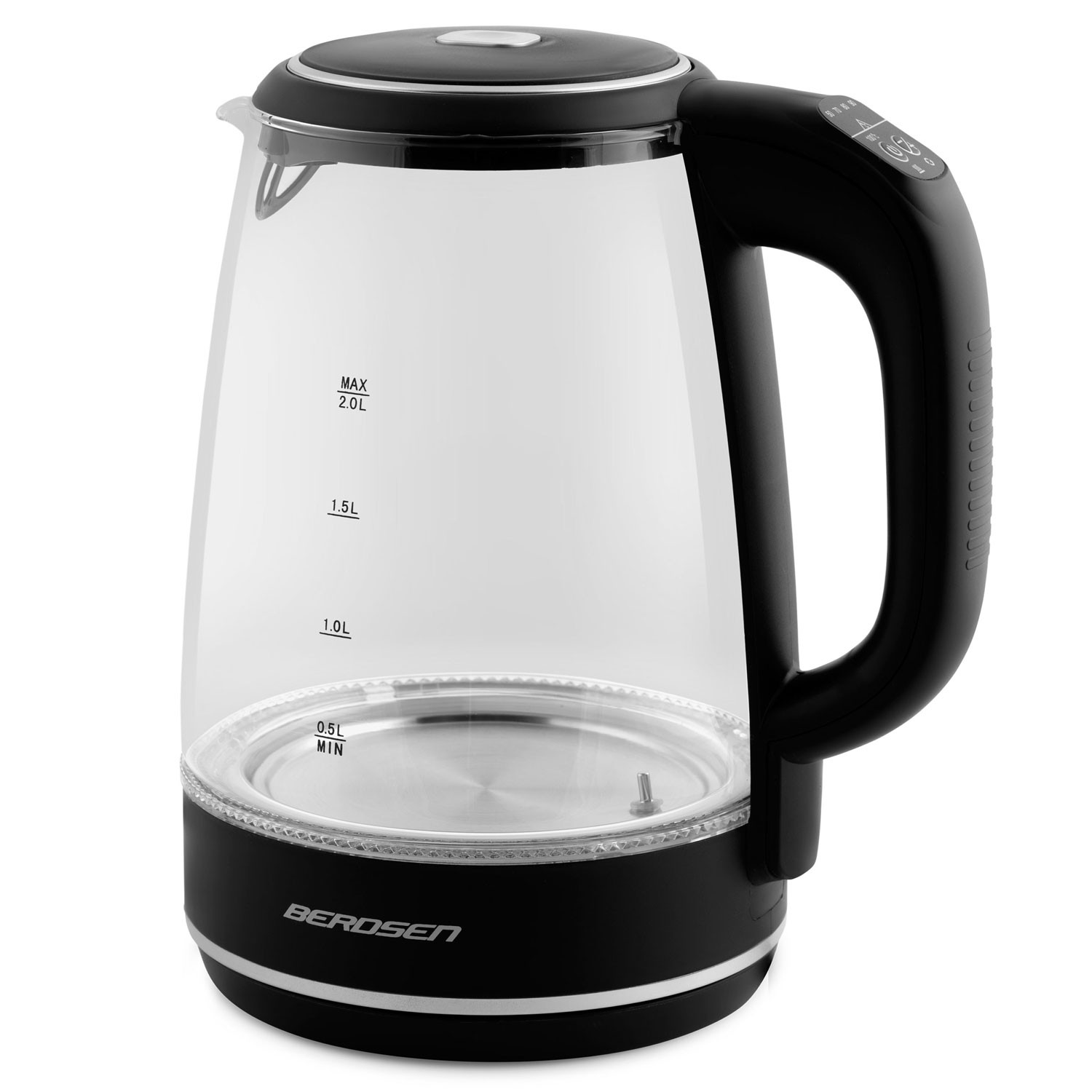 Berdsen BD-702 2L klaasist elektriline veekeetja must - Image 2