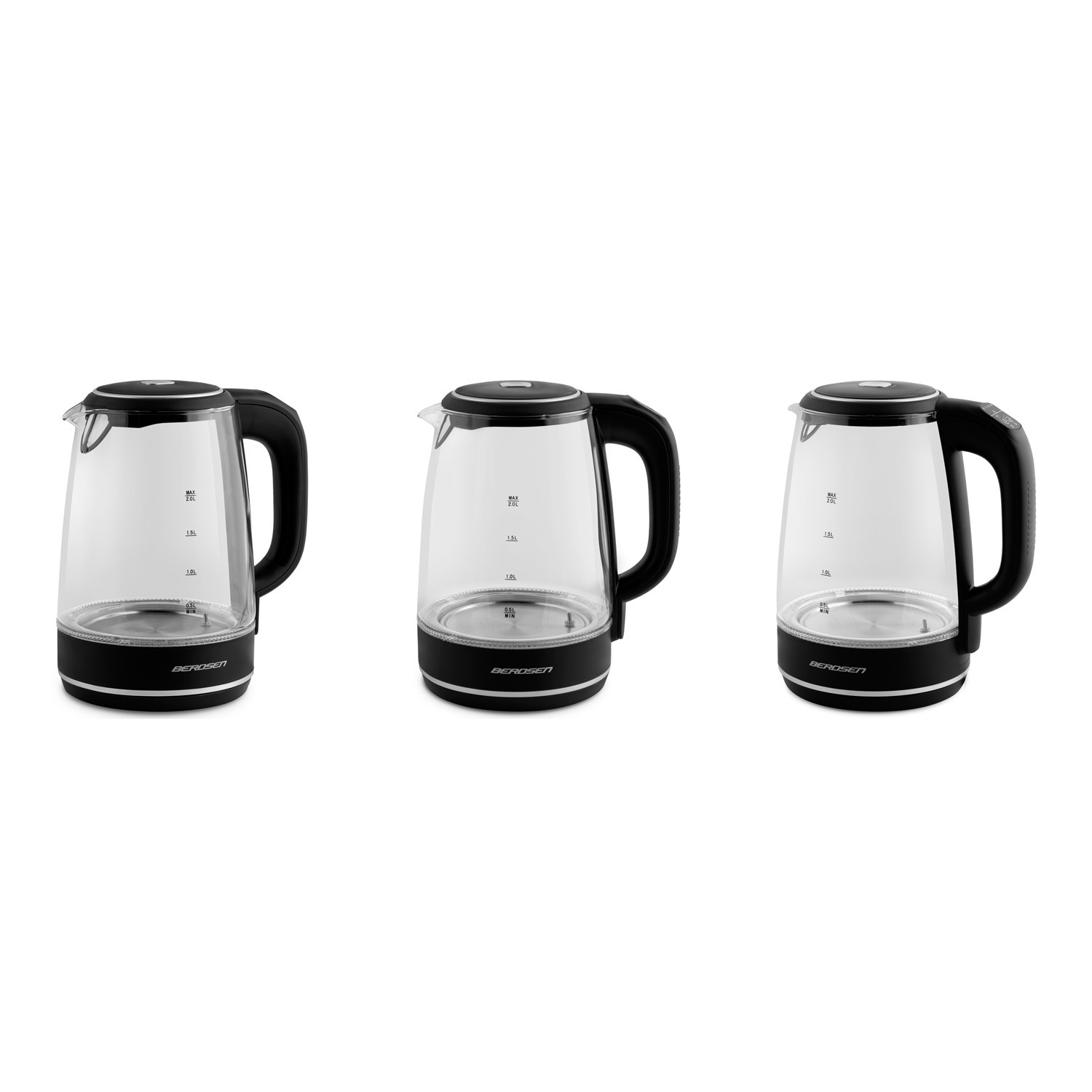 Berdsen BD-702 2L klaasist elektriline veekeetja must - Image 11