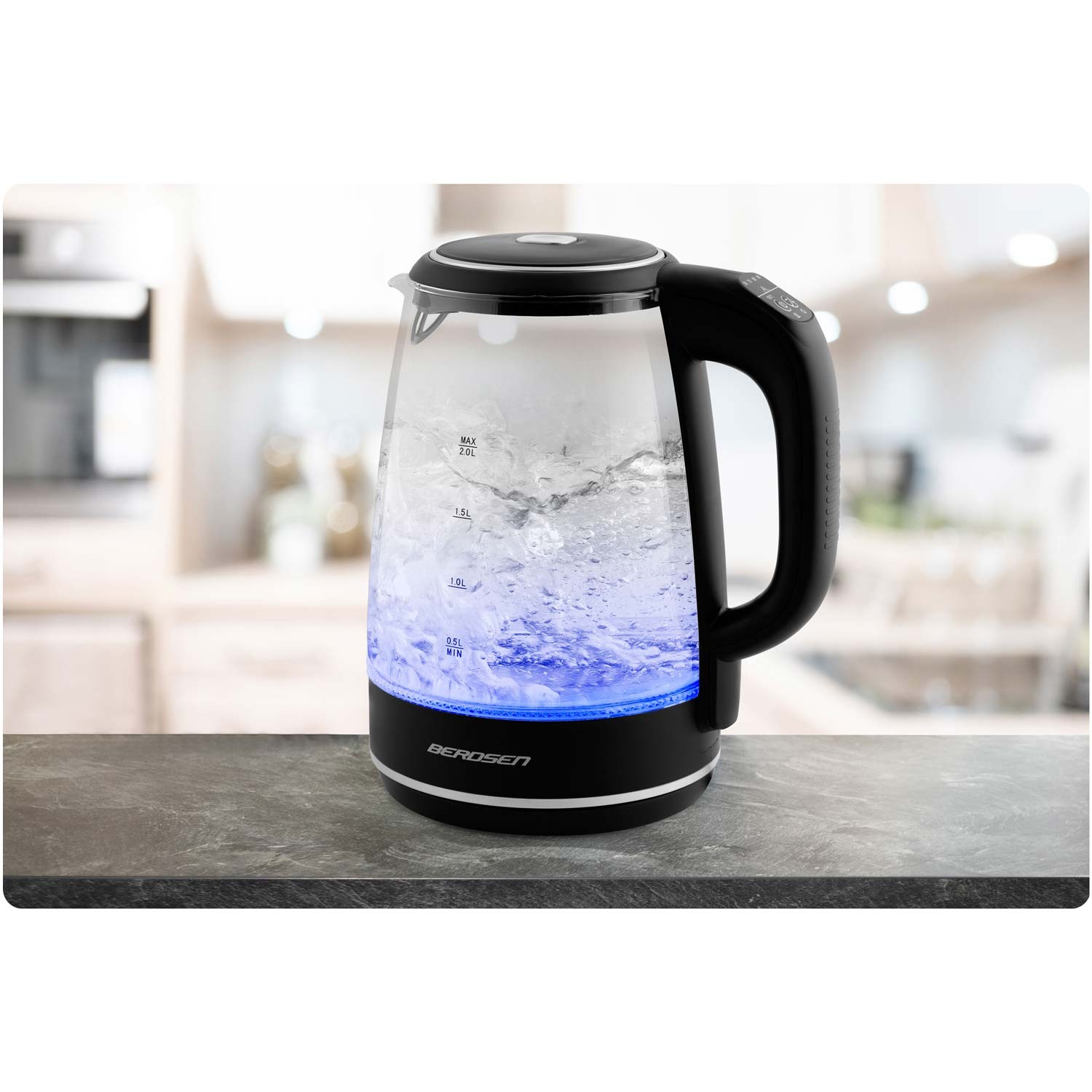 Berdsen BD-702 2L klaasist elektriline veekeetja must - Image 8