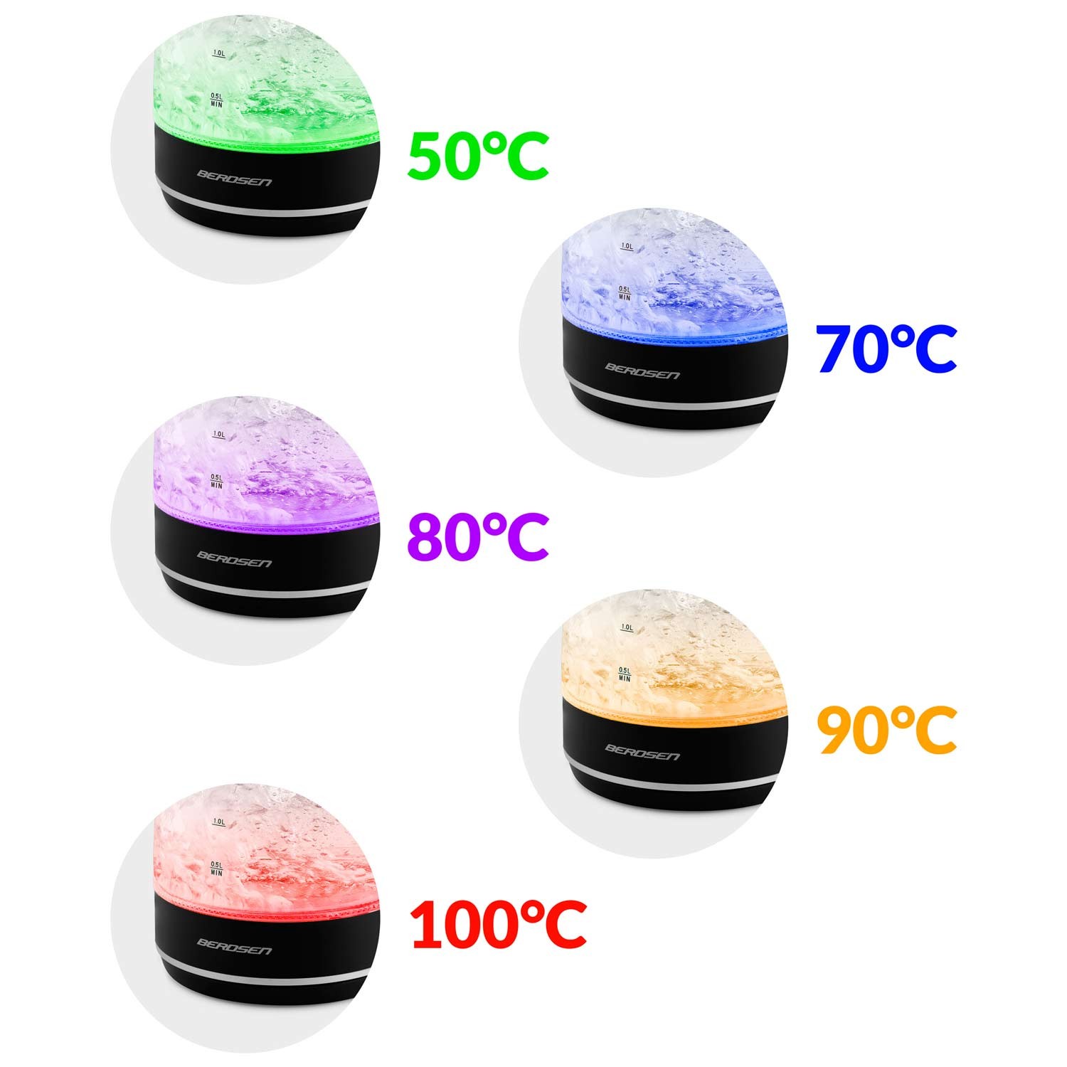 Berdsen BD-702 2L klaasist elektriline veekeetja must - Image 15