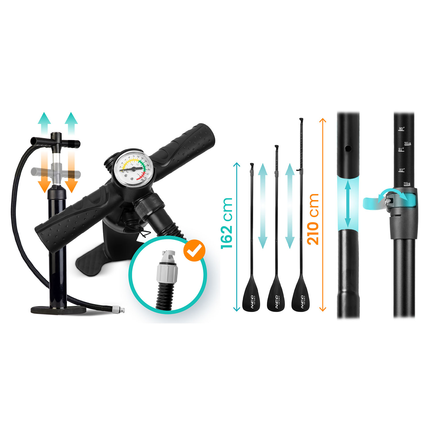 Neo-Sport Aquasurf SUP laud 320 x 81 x 15 cm 170005 - Image 9