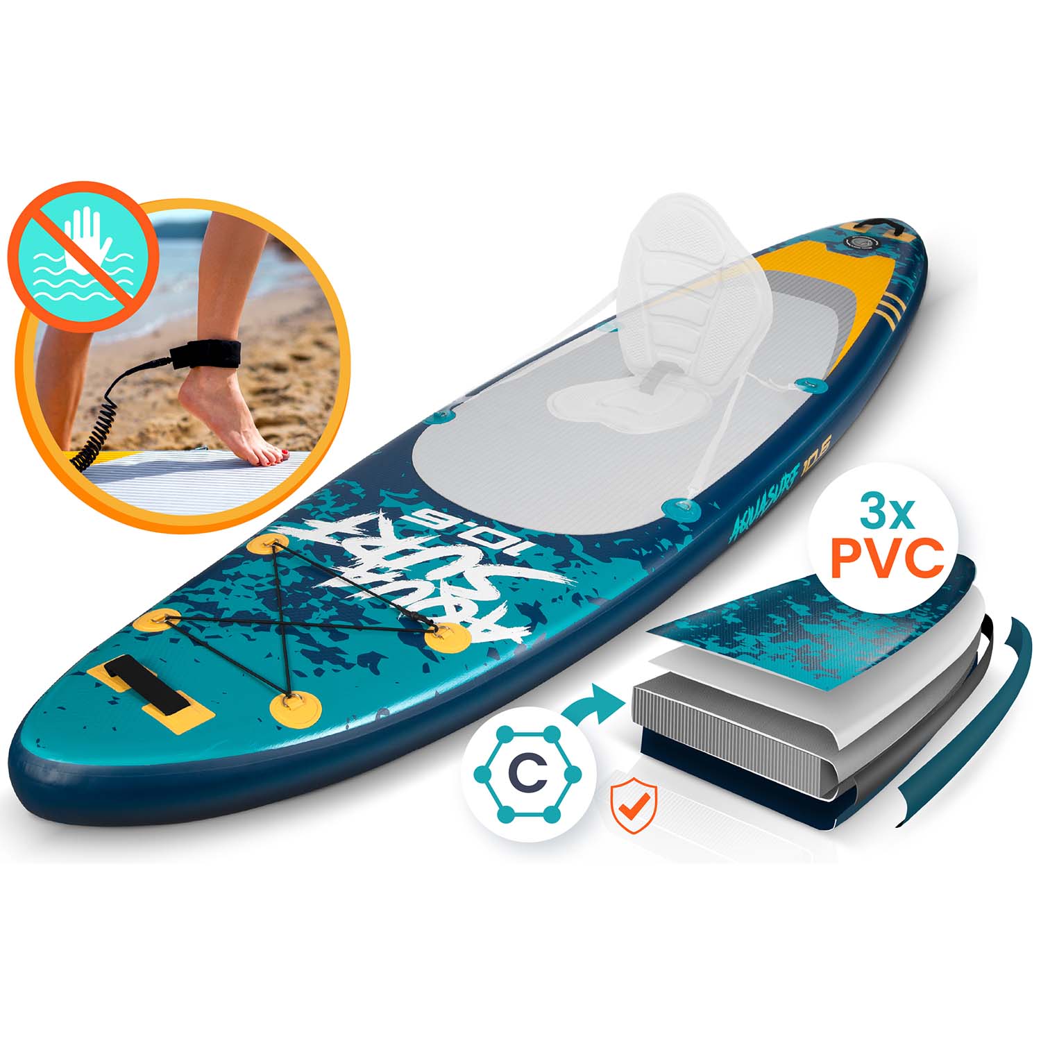 Neo-Sport Aquasurf SUP laud 320 x 81 x 15 cm 170005 - Image 13