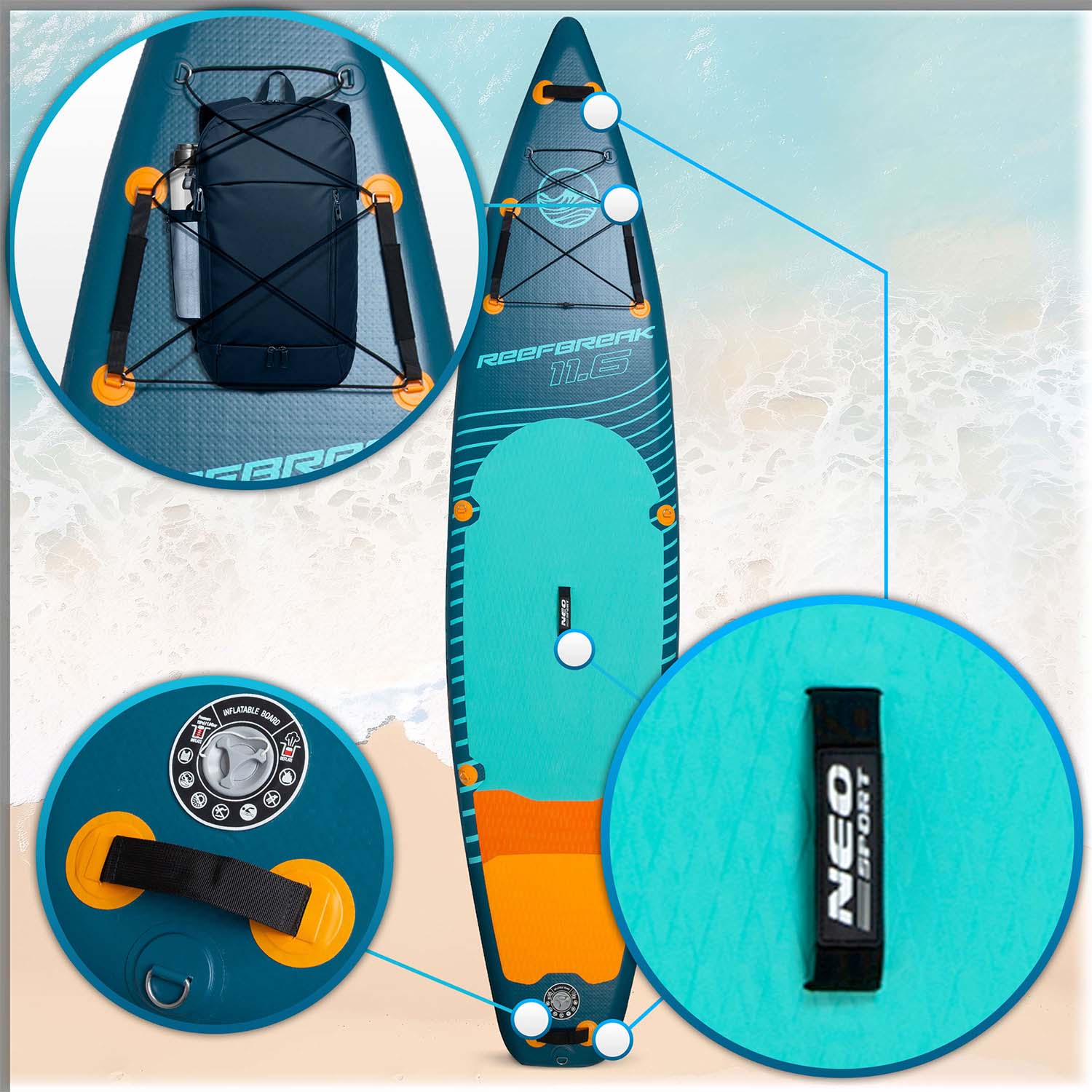 Deska SUP Reefbreak 350 x 81 x 15 cm Neo-Sport 170301 - Image 6
