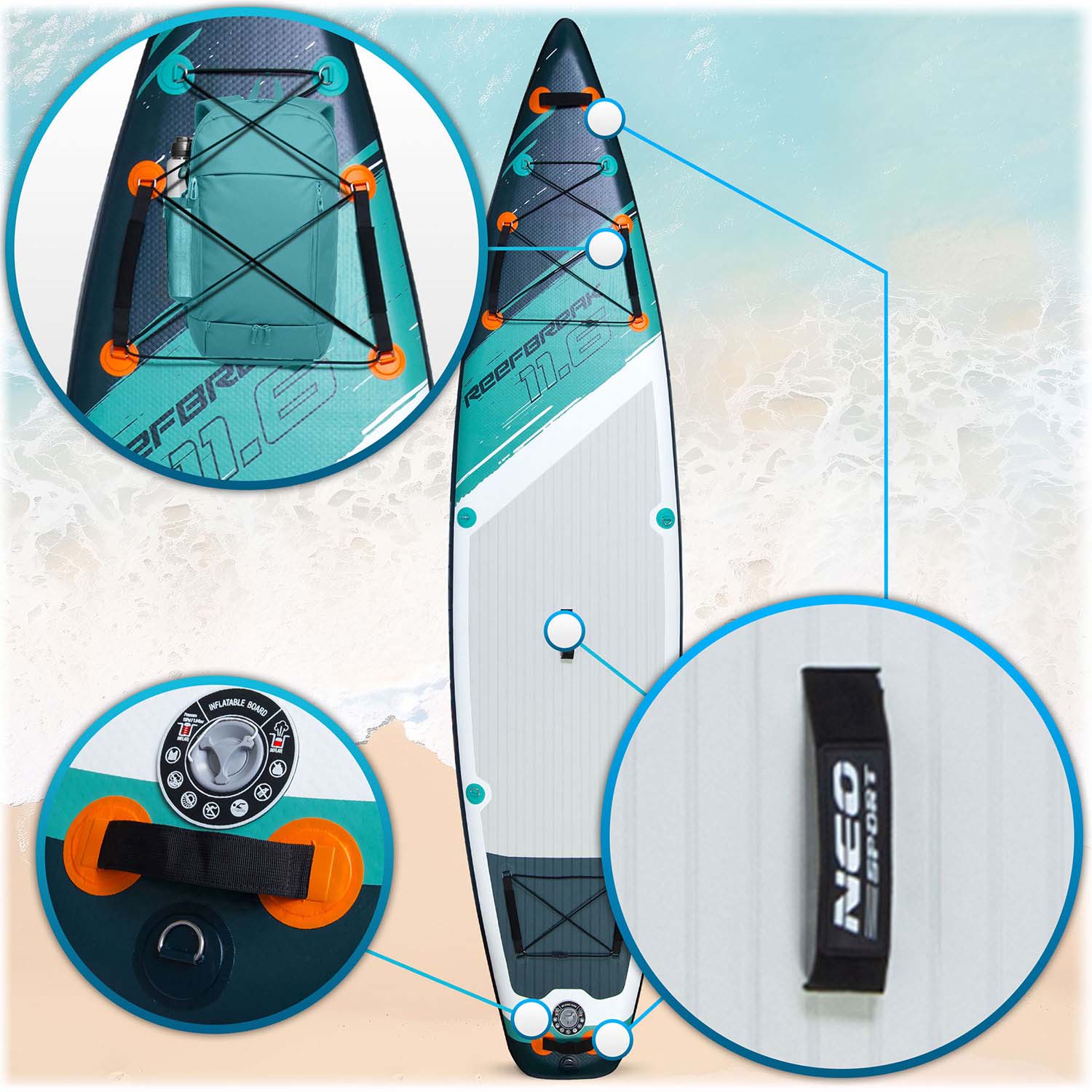 Deska SUP Reefbreak 350 x 81 x 15 cm Neo-Sport 170302 - Image 6