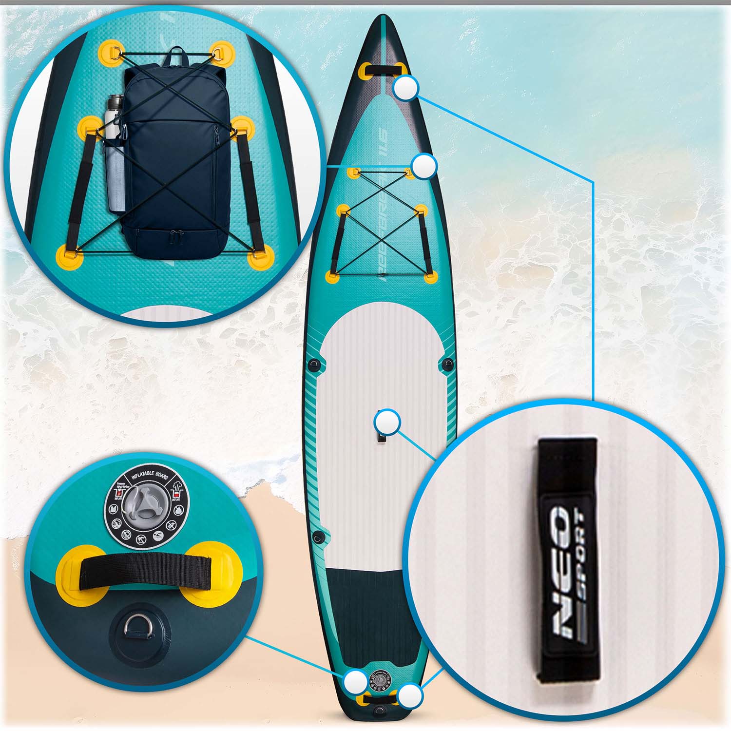 Deska SUP Reefbreak 350 x 81 x 15 cm Neo-Sport 170303 - Image 6