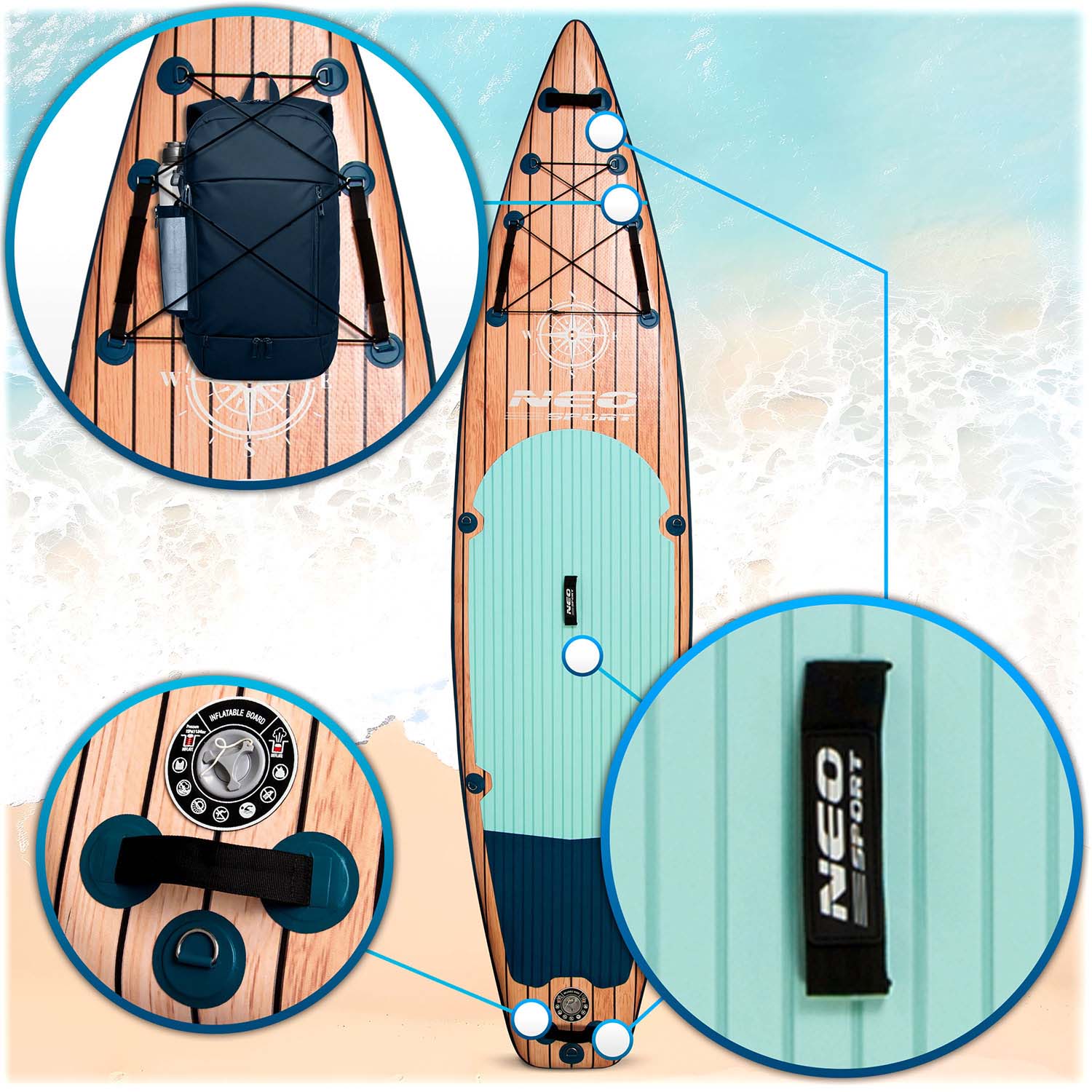 Deska SUP Reefbreak 350 x 81 x 15 cm Neo-Sport 170304 - Image 6