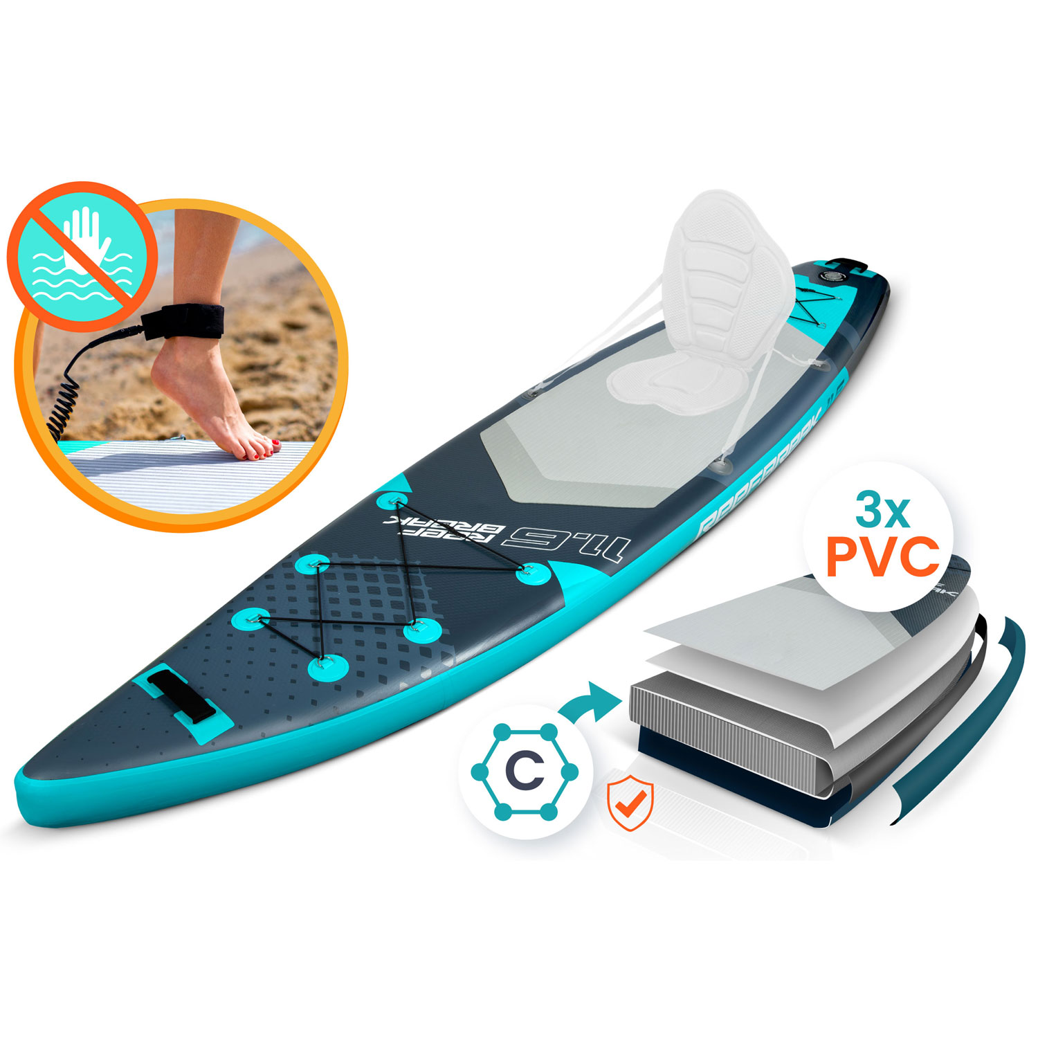 Deska SUP Reefbreak 350 x 81 x 15 cm Neo-Sport 170107 - Image 4