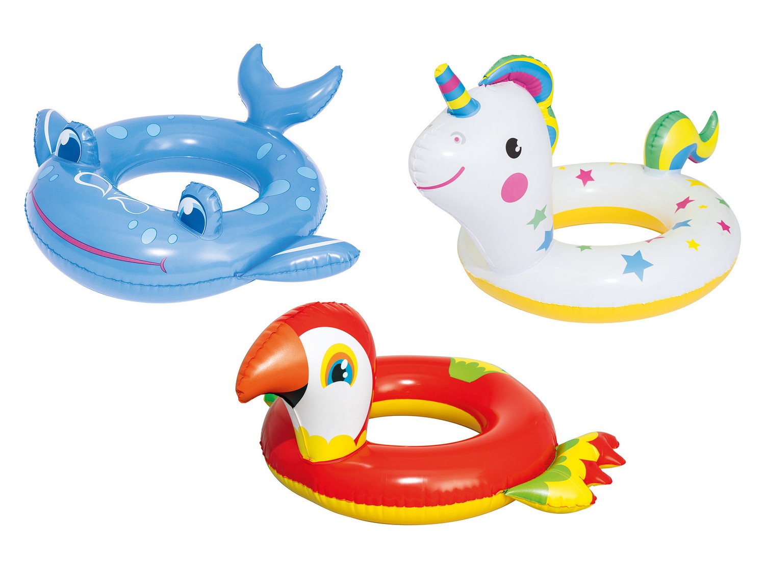 Täispuhutav ujumisrõngas lastele Happy Animals Bestway 36128 ükssarvik