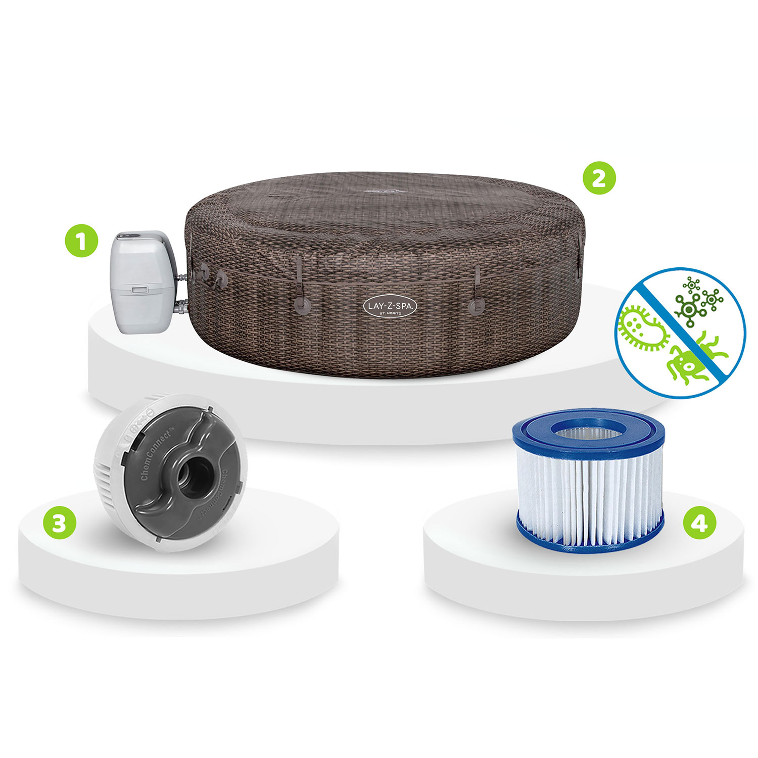 Lay-Z Bali Brown täispuhutav spaamatt 7 inimesele Bestway 6001P - Image 11