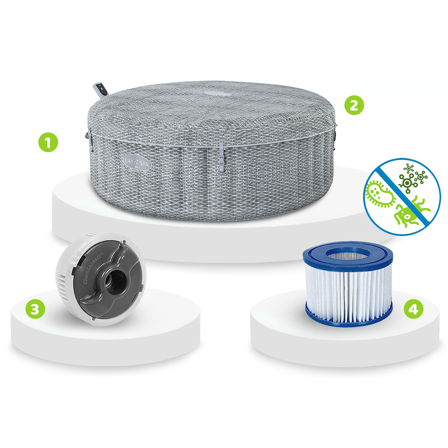 Lay-Z Bali hall täispuhutav spaa 6 inimesele Bestway 6001N - Image 11