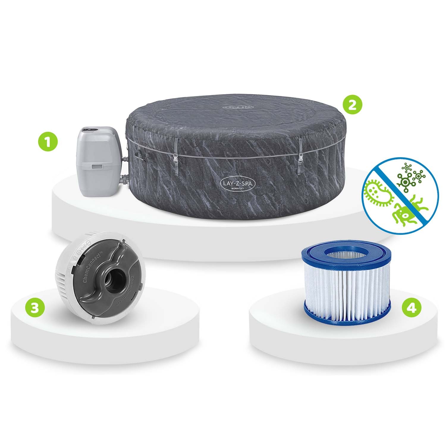 Lay-Z Boracay täispuhutav spaa 4-inimesele Bestway 60175 - Image 12