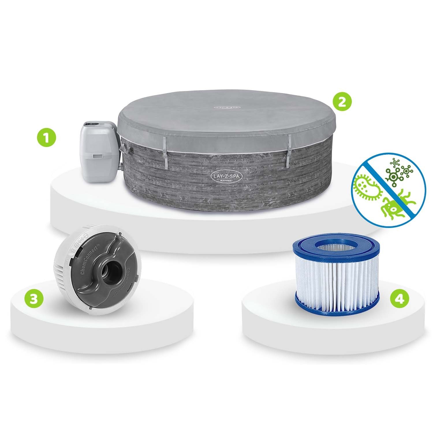 Lay-Z Budapest täispuhutav spaa 6 inimesele Bestway 60179 - Image 10