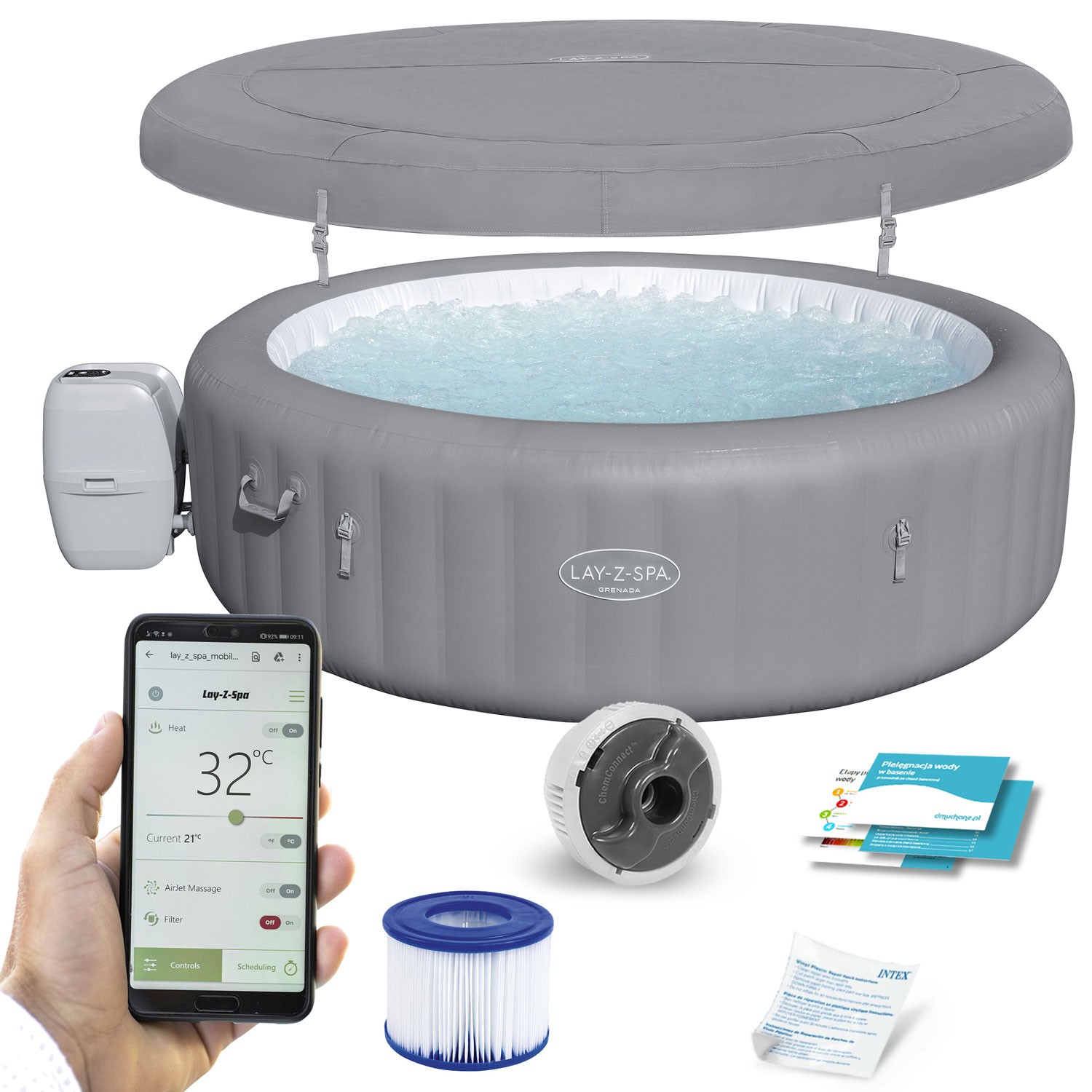 Lay-Z Grenada täispuhutav spaa 8 inimesele Bestway 60135