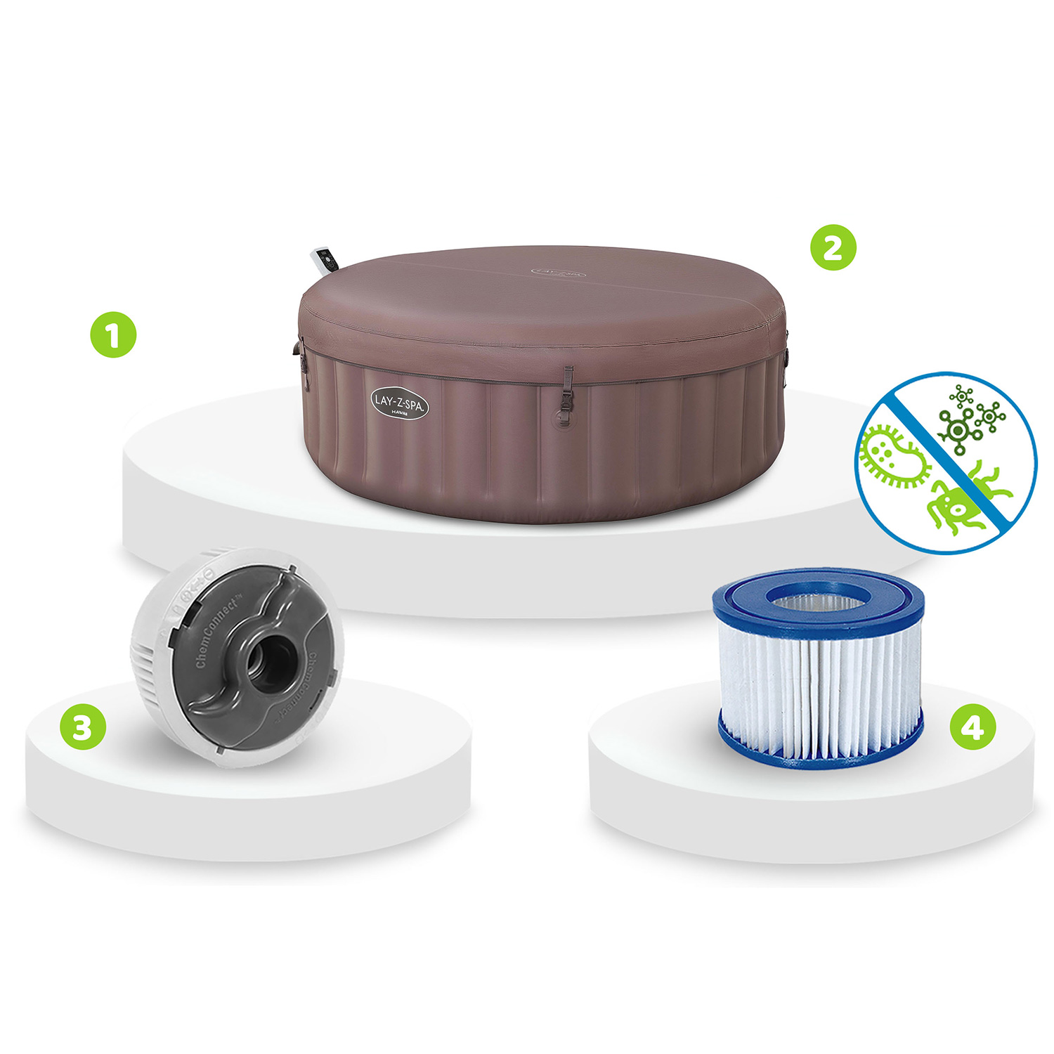 Lay-Z Hawaii MaxHold täispuhutav spaa 6-kohaline Bestway 6001G - Image 12