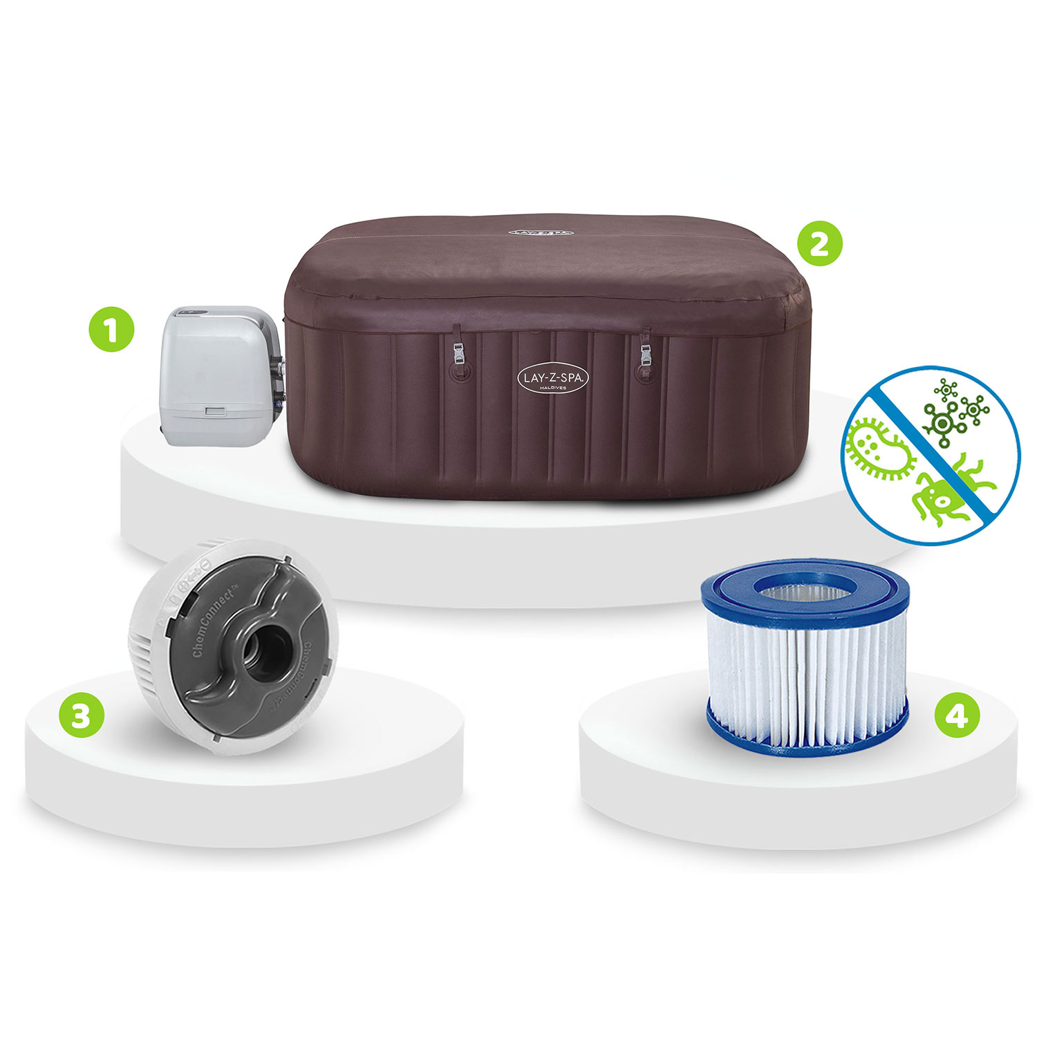 Lay-Z Maldives Pro 7-kohaline täispuhutav spaa Bestway 6001U - Image 9