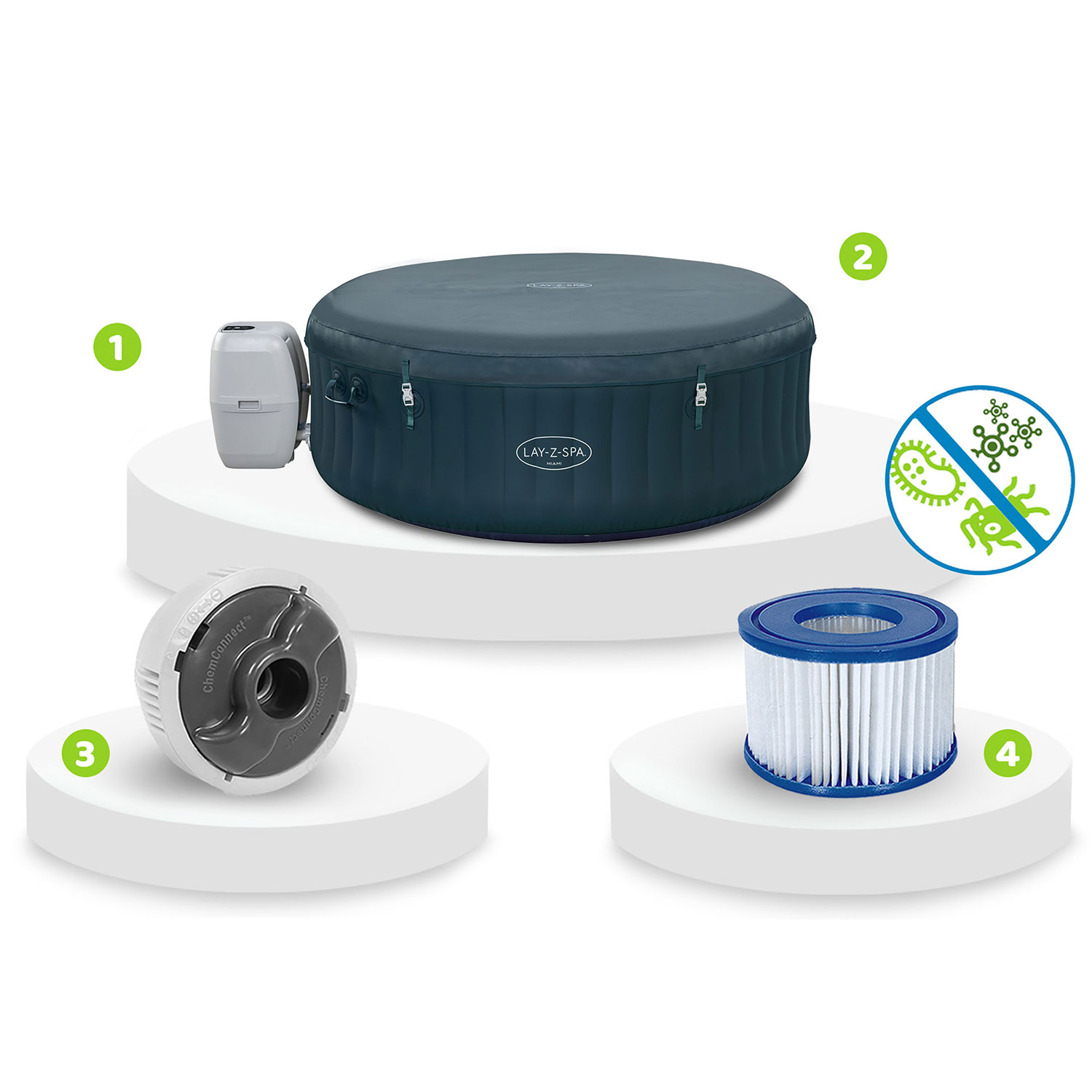 Lay-Z Miami Green täispuhutav spaa 6 inimesele Bestway 6001D - Image 11