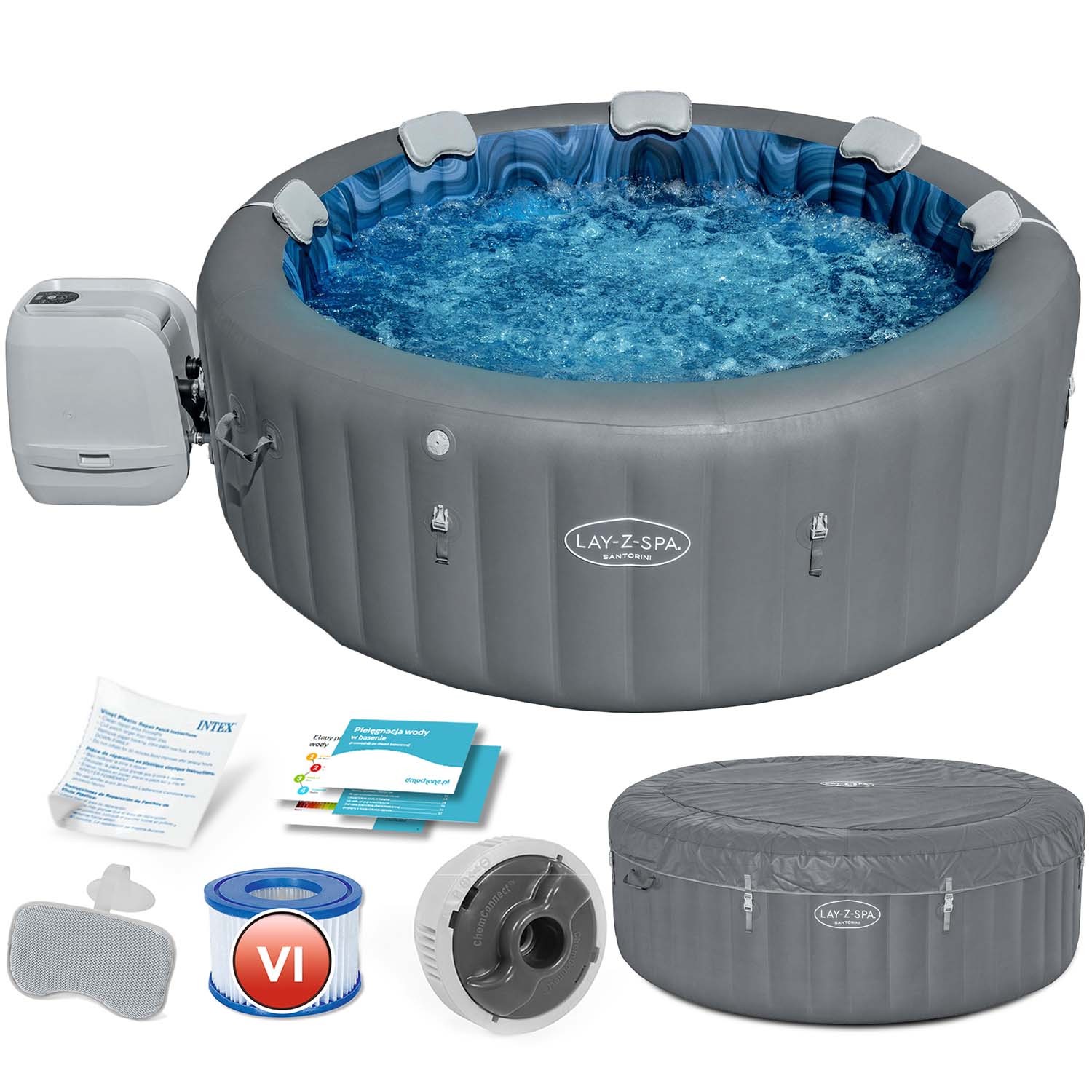 Lay-Z Santorini täispuhutav spaa 7-kohaline Bestway 60075