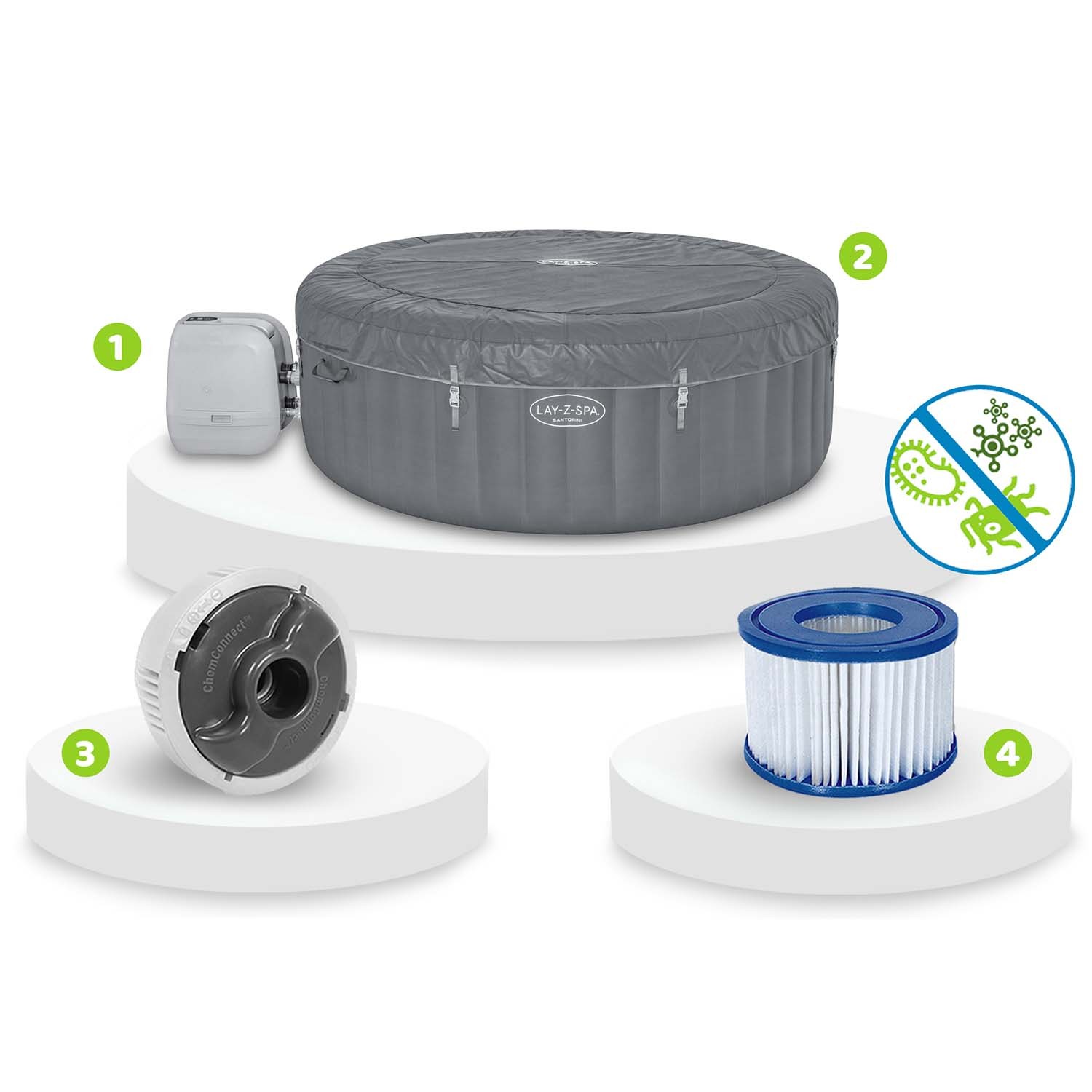Lay-Z Santorini täispuhutav spaa 7-kohaline Bestway 60075 - Image 13