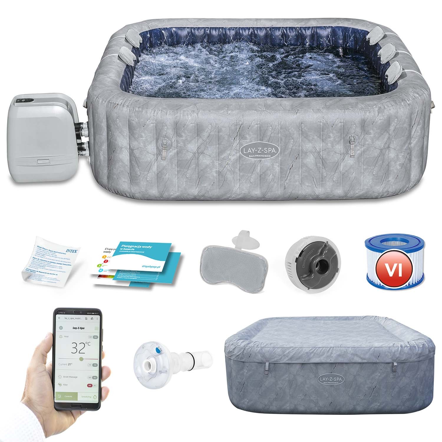 Lay-Z San Francisco täispuhutav spaa 7 inimesele Bestway 60161