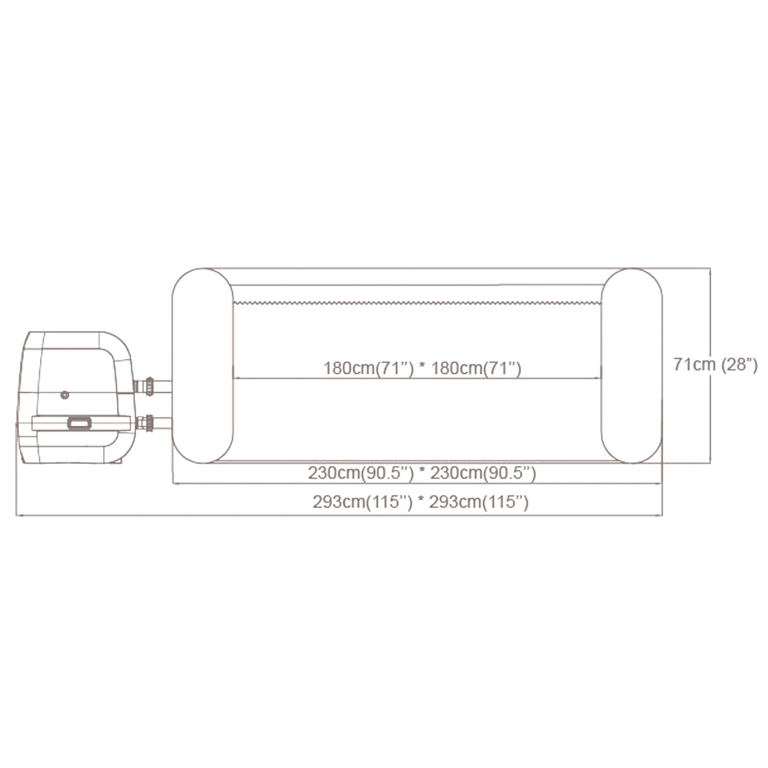 Lay-Z San Francisco Pro 7-kohaline Bestway 6001Q täispuhutav spaa - Image 3