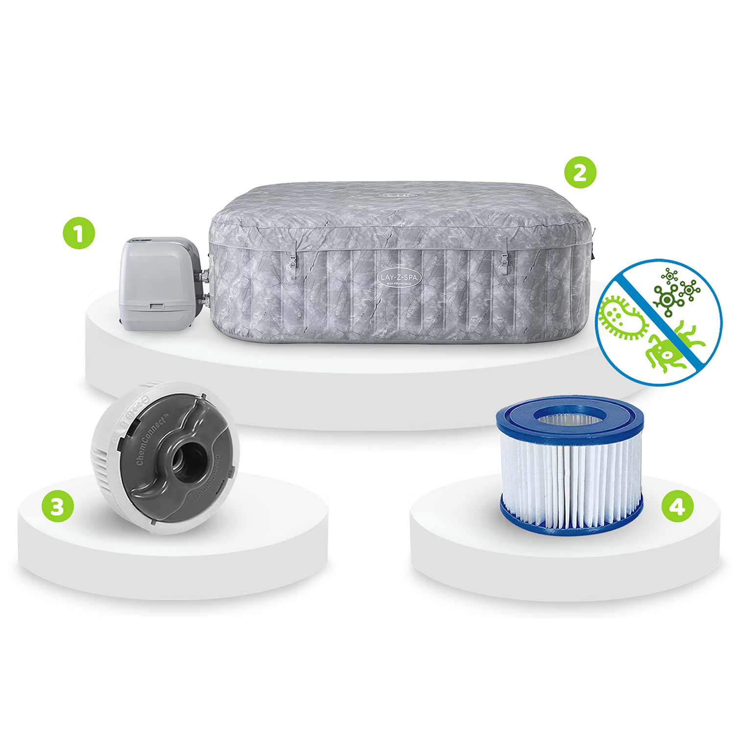 Lay-Z San Francisco Pro 7-kohaline Bestway 6001Q täispuhutav spaa - Image 9